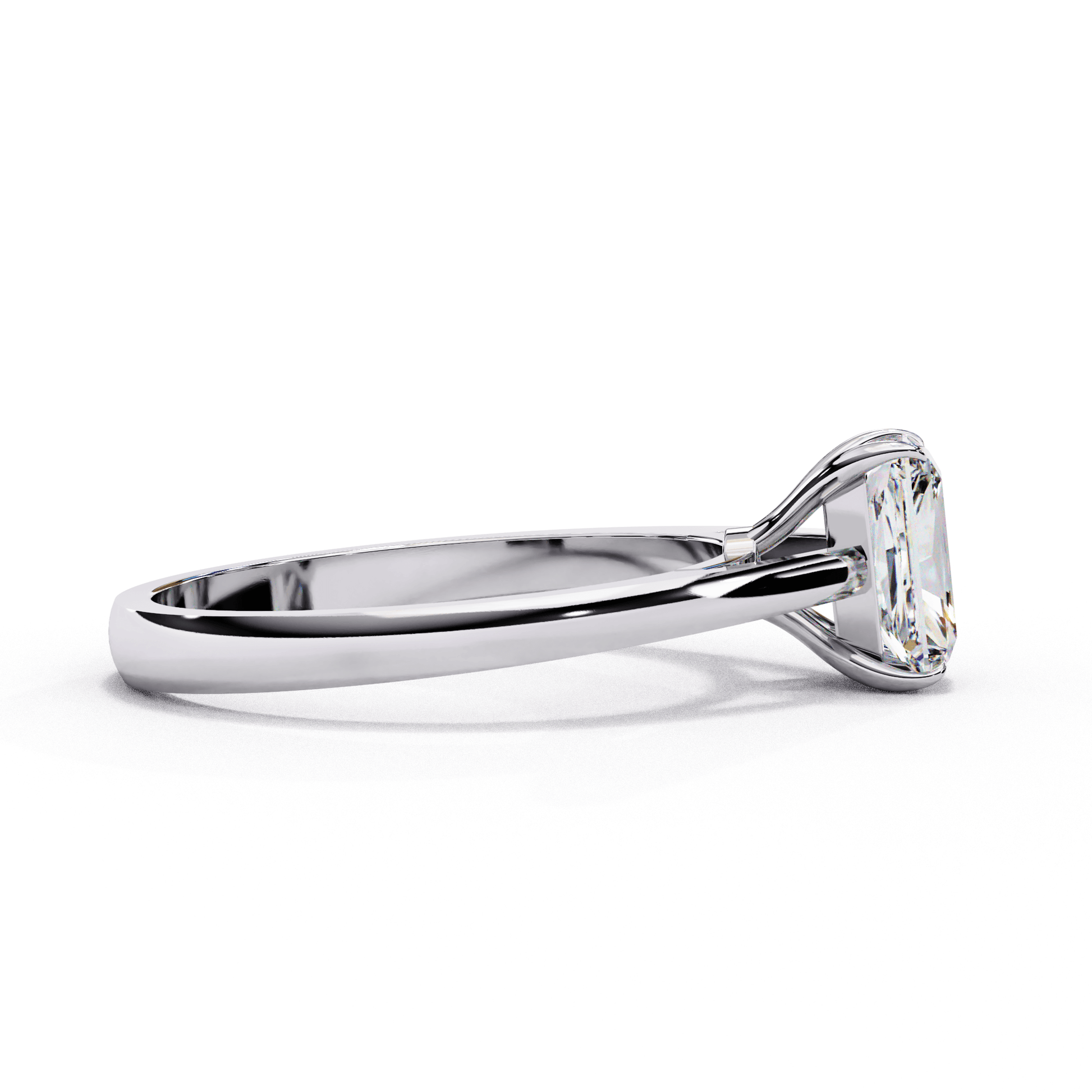 Lavinia — Radiant cut lab grown and natural diamond engagement ring — solitaire, cathedral — Carat House