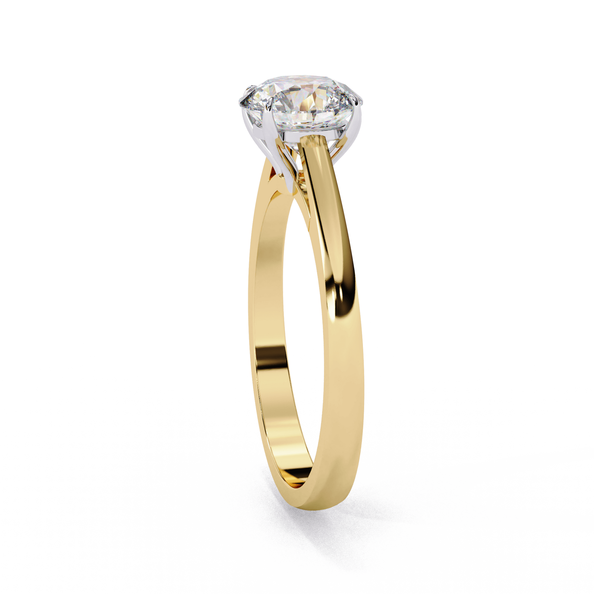 Natalia — Round cut lab grown and natural diamond engagement ring — solitaire, cathedral — Carat House