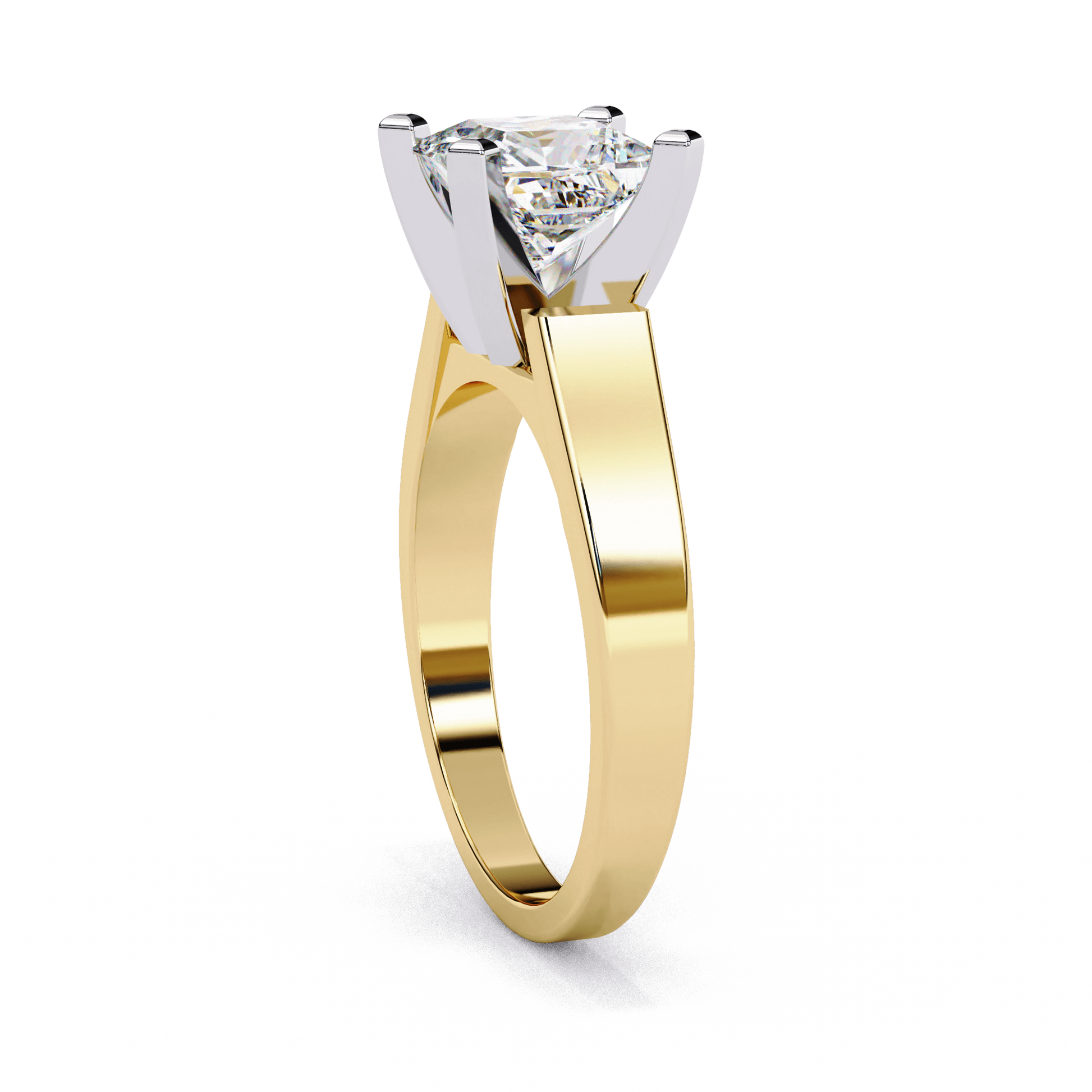 Vivienne — Princess cut lab grown and natural diamond engagement ring — cathedral, solitaire — Carat House