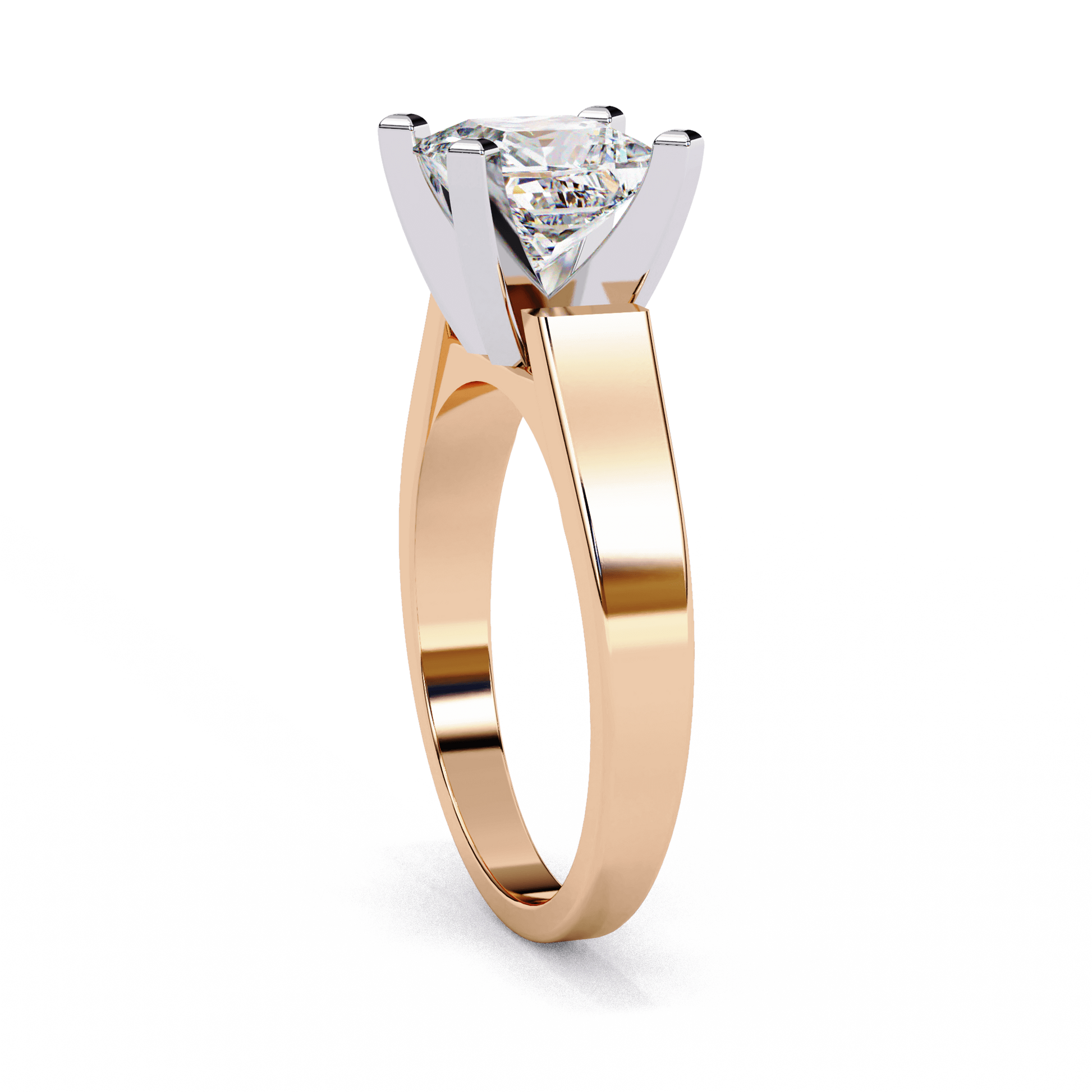 Vivienne — Princess cut lab grown and natural diamond engagement ring — cathedral, solitaire — Carat House