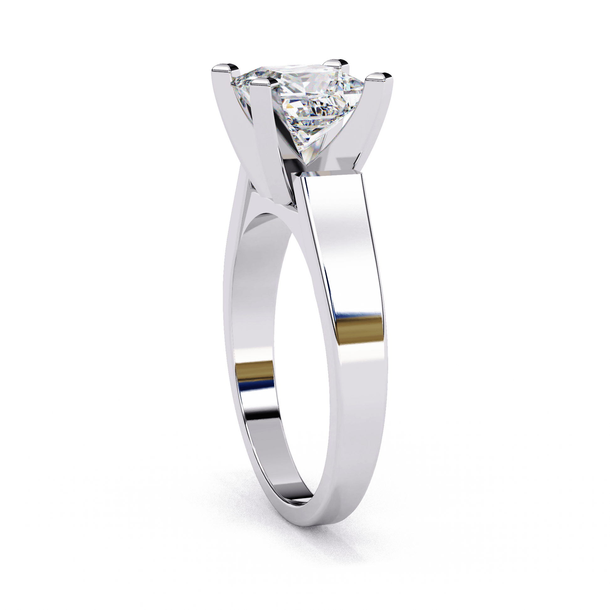 Vivienne — Princess cut lab grown and natural diamond engagement ring — cathedral, solitaire — Carat House