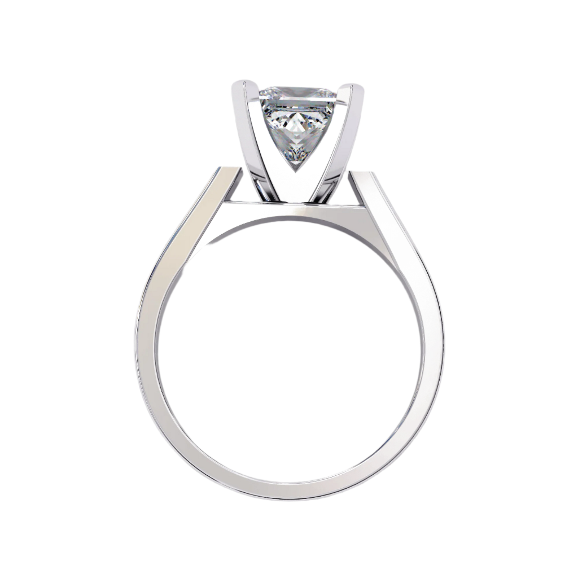 Vivienne — Princess cut lab grown and natural diamond engagement ring — cathedral, solitaire — Carat House