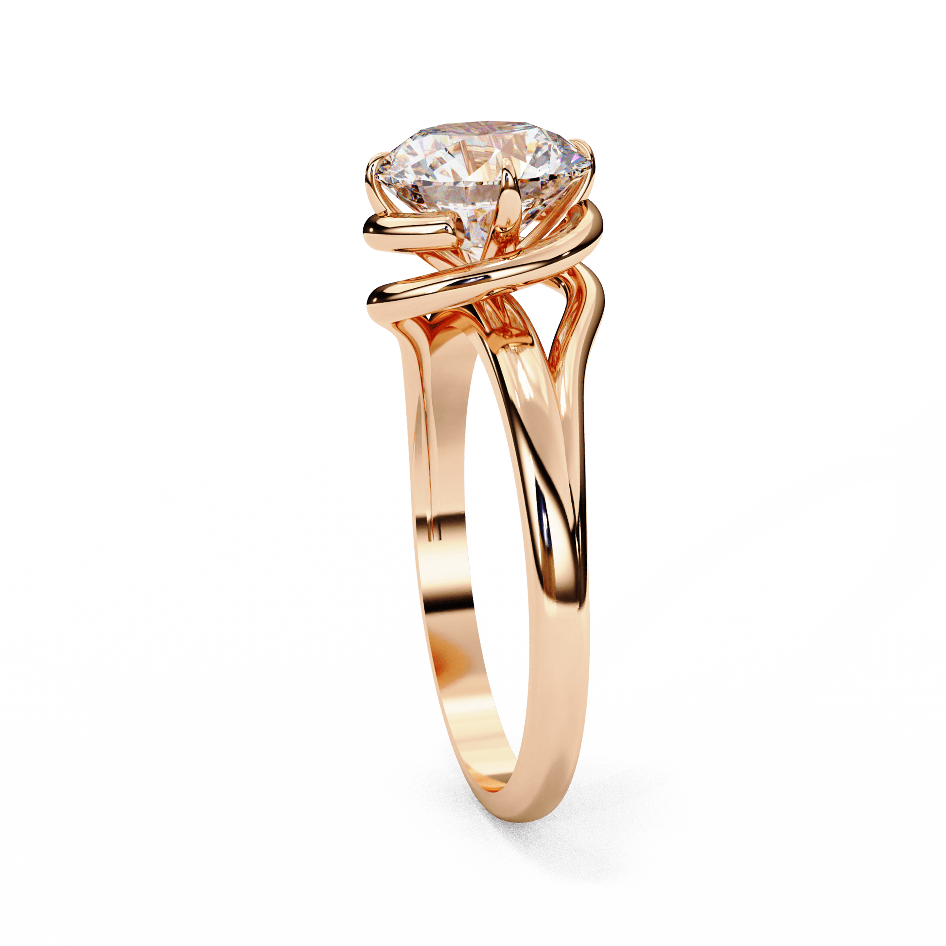 Seraphina — Round cut lab grown and natural diamond engagement ring — solitaire — Carat House