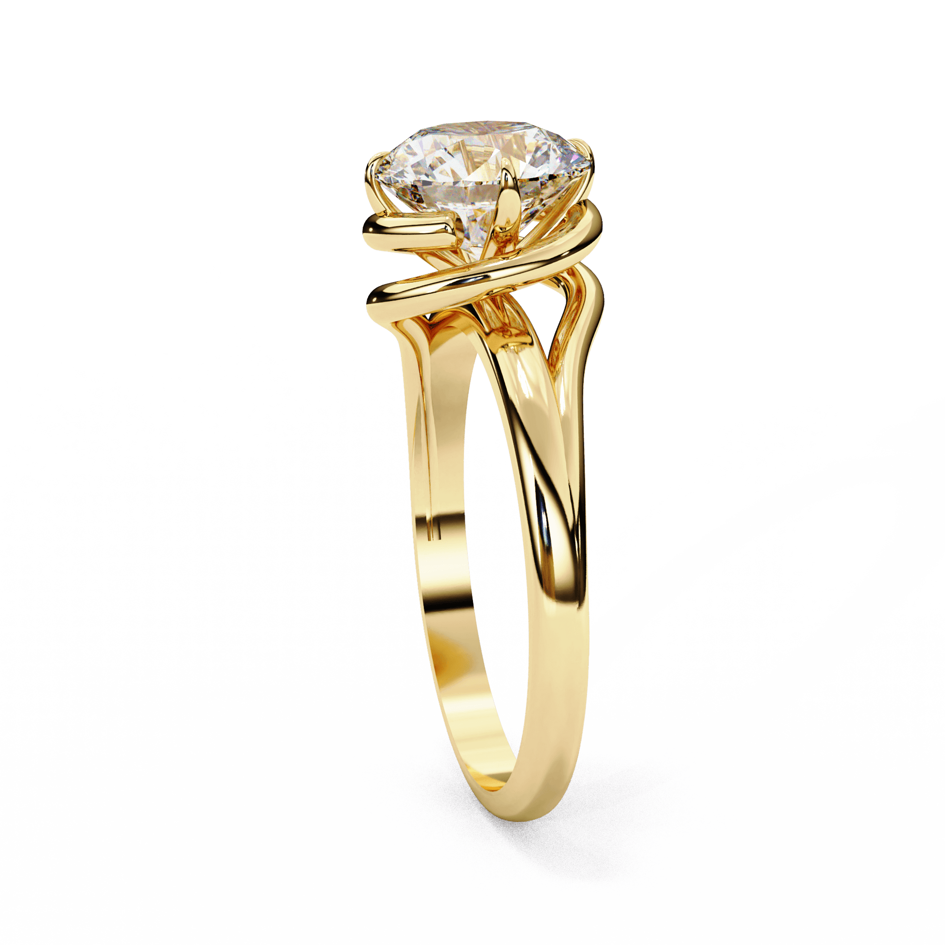 Seraphina — Round cut lab grown and natural diamond engagement ring — solitaire — Carat House