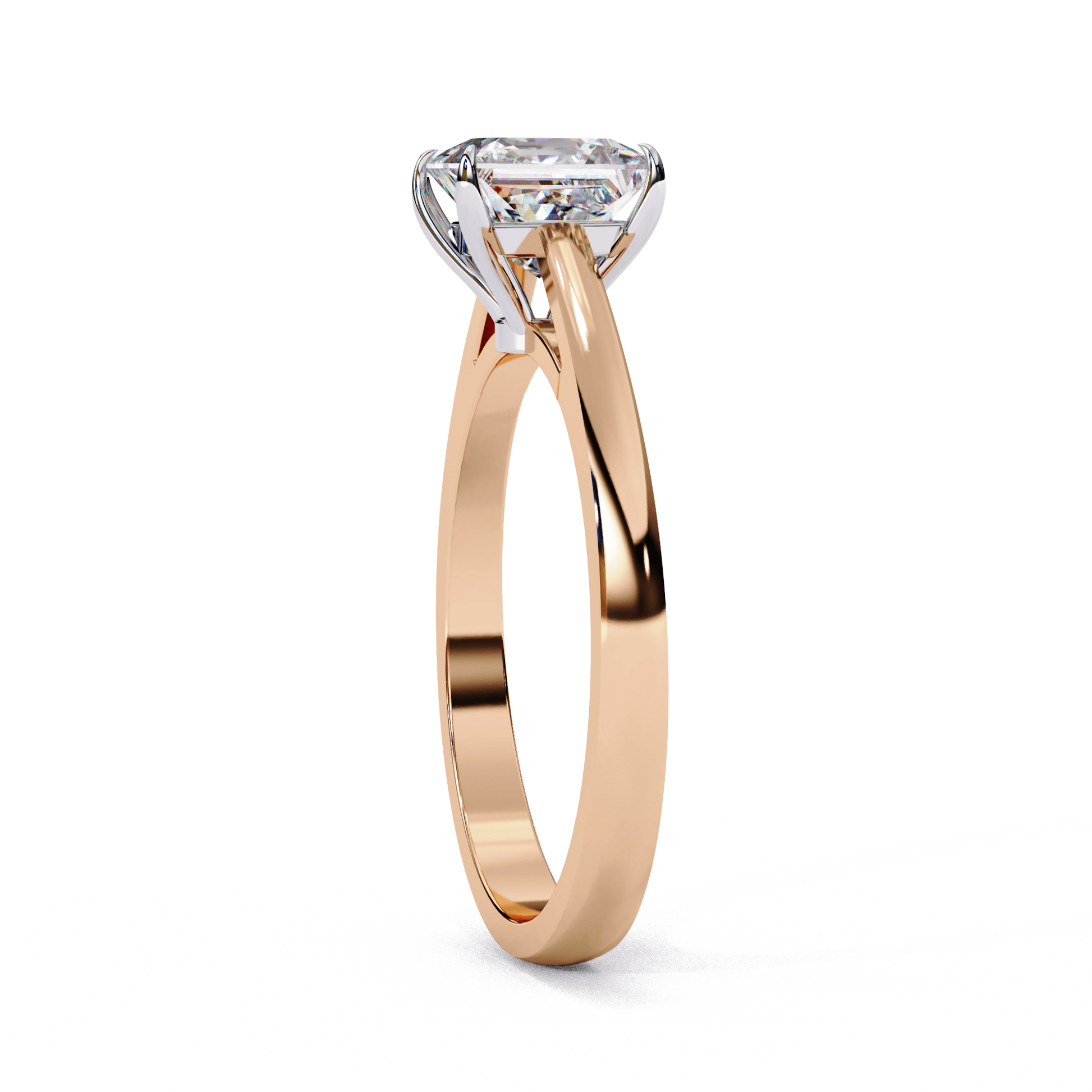 Tina — Princess cut lab grown and natural diamond engagement ring — cathedral, solitaire — Carat House
