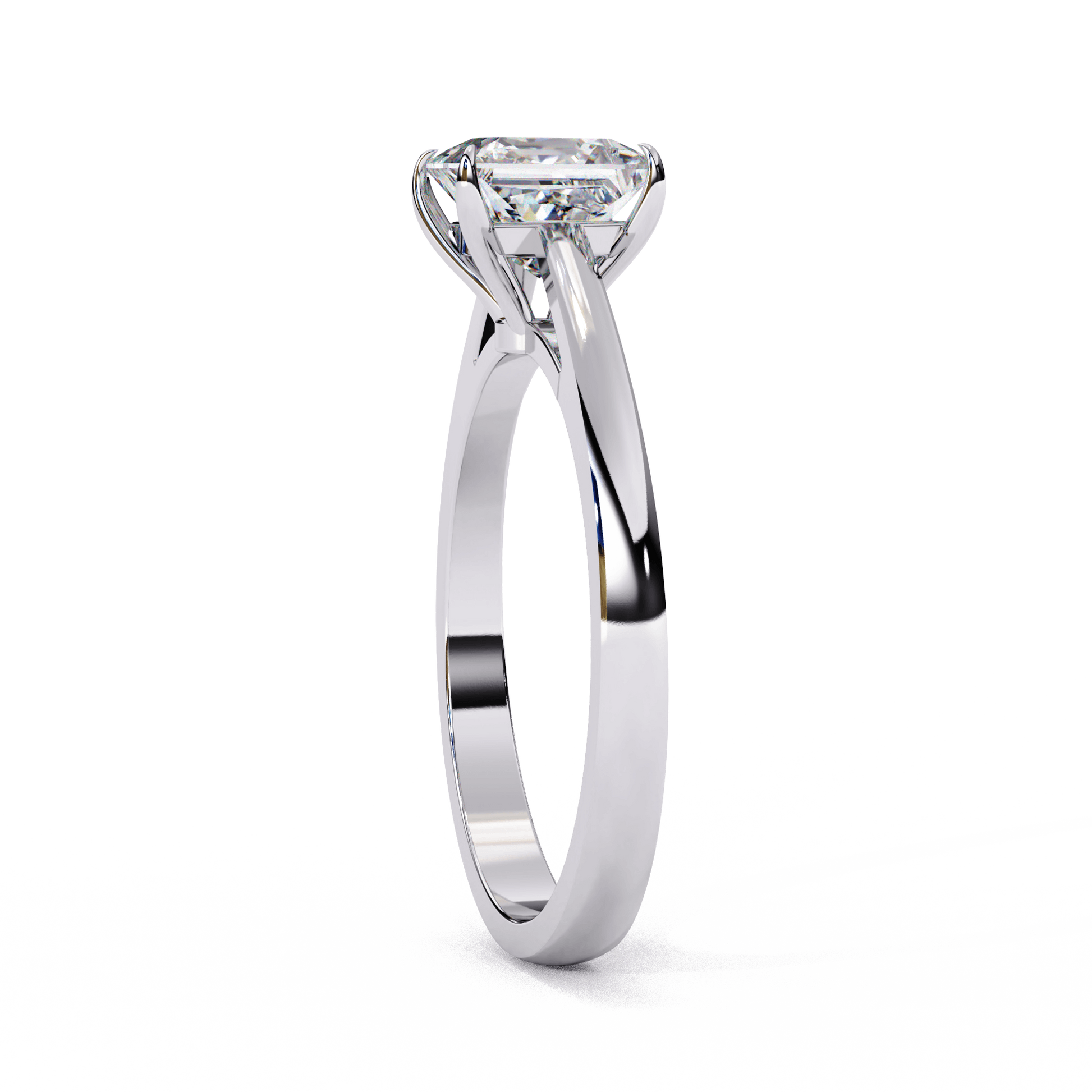 Tina — Princess cut lab grown and natural diamond engagement ring — cathedral, solitaire — Carat House