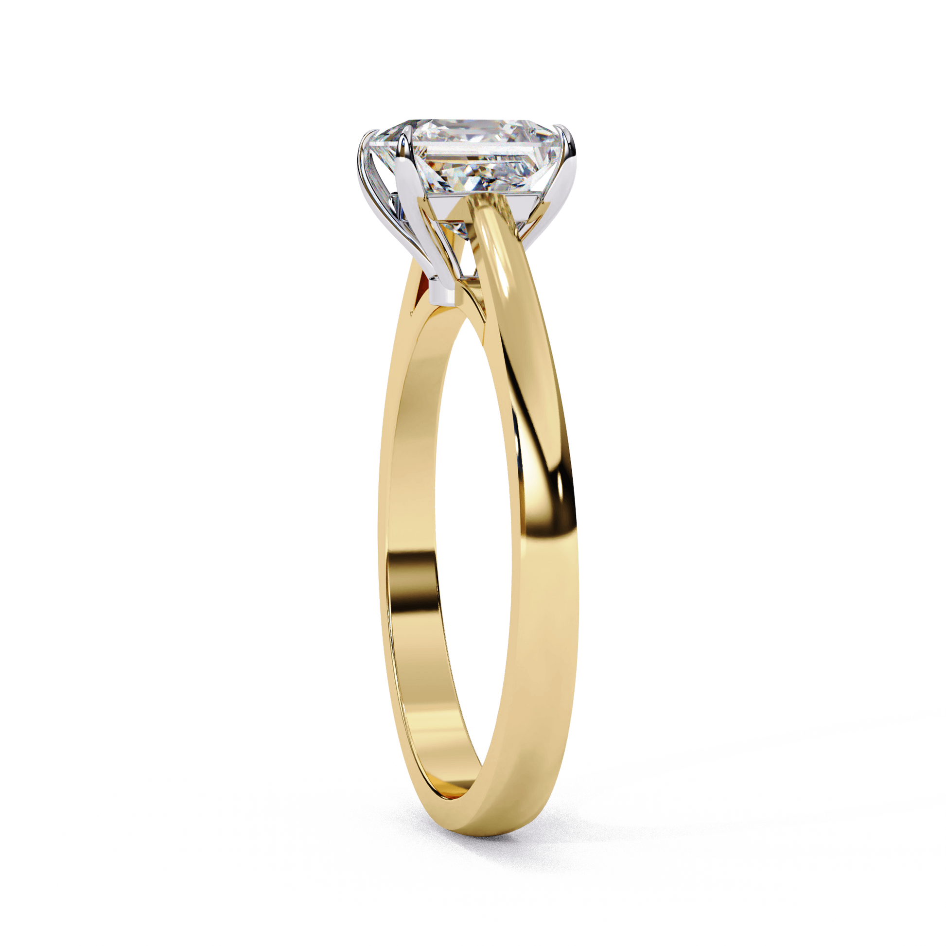 Tina — Princess cut lab grown and natural diamond engagement ring — cathedral, solitaire — Carat House