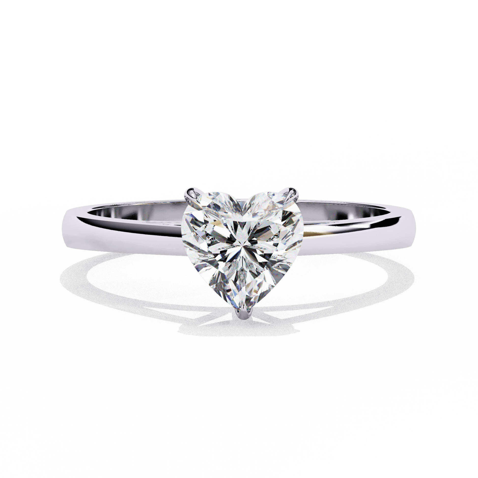 Venetia — Heart cut lab grown and natural diamond engagement ring — cathedral, solitaire — 18k white gold and platinum — Carat House