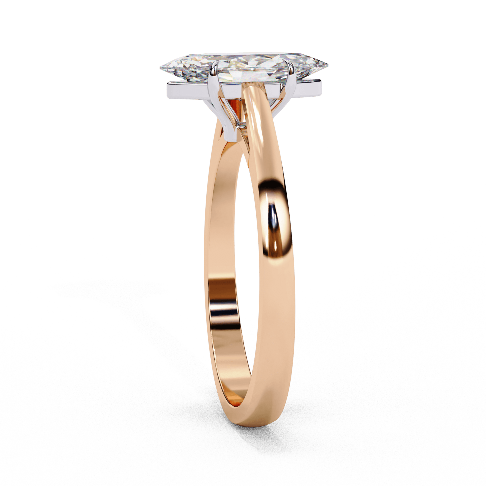 Ophelia — Marquise cut lab grown and natural diamond engagement ring — cathedral, solitaire — Carat House