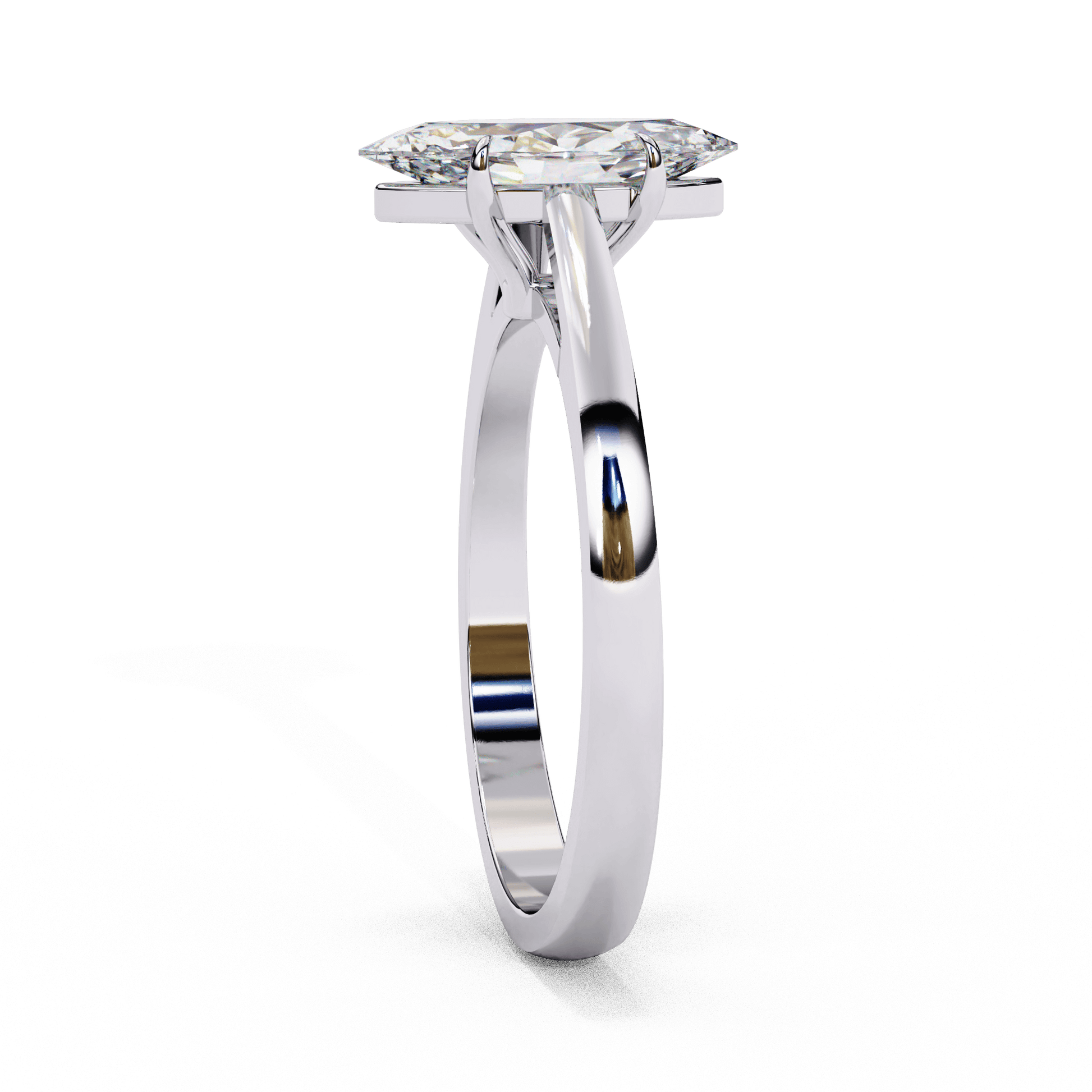 Ophelia — Marquise cut lab grown and natural diamond engagement ring — cathedral, solitaire — Carat House