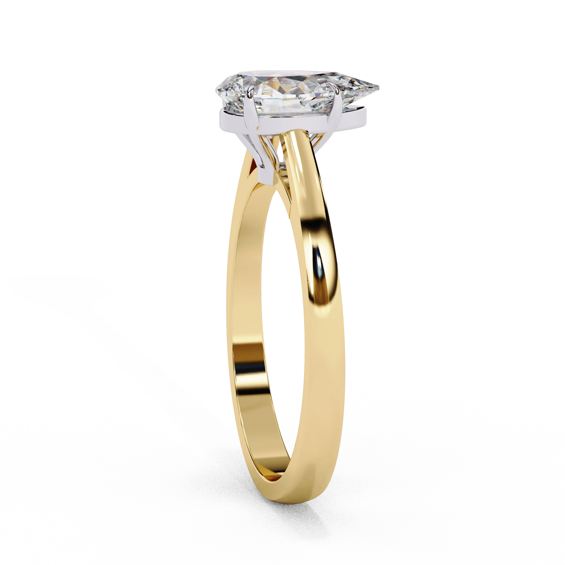 Tessa — Pear cut lab grown and natural diamond engagement ring — cathedral, solitaire — Carat House