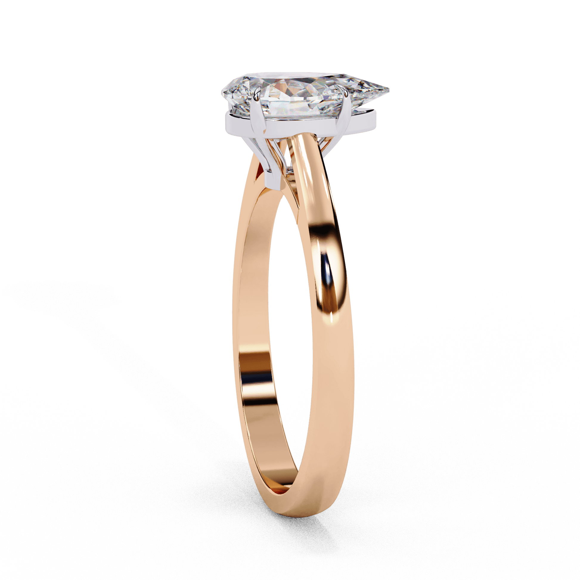 Tessa — Pear cut lab grown and natural diamond engagement ring — cathedral, solitaire — Carat House