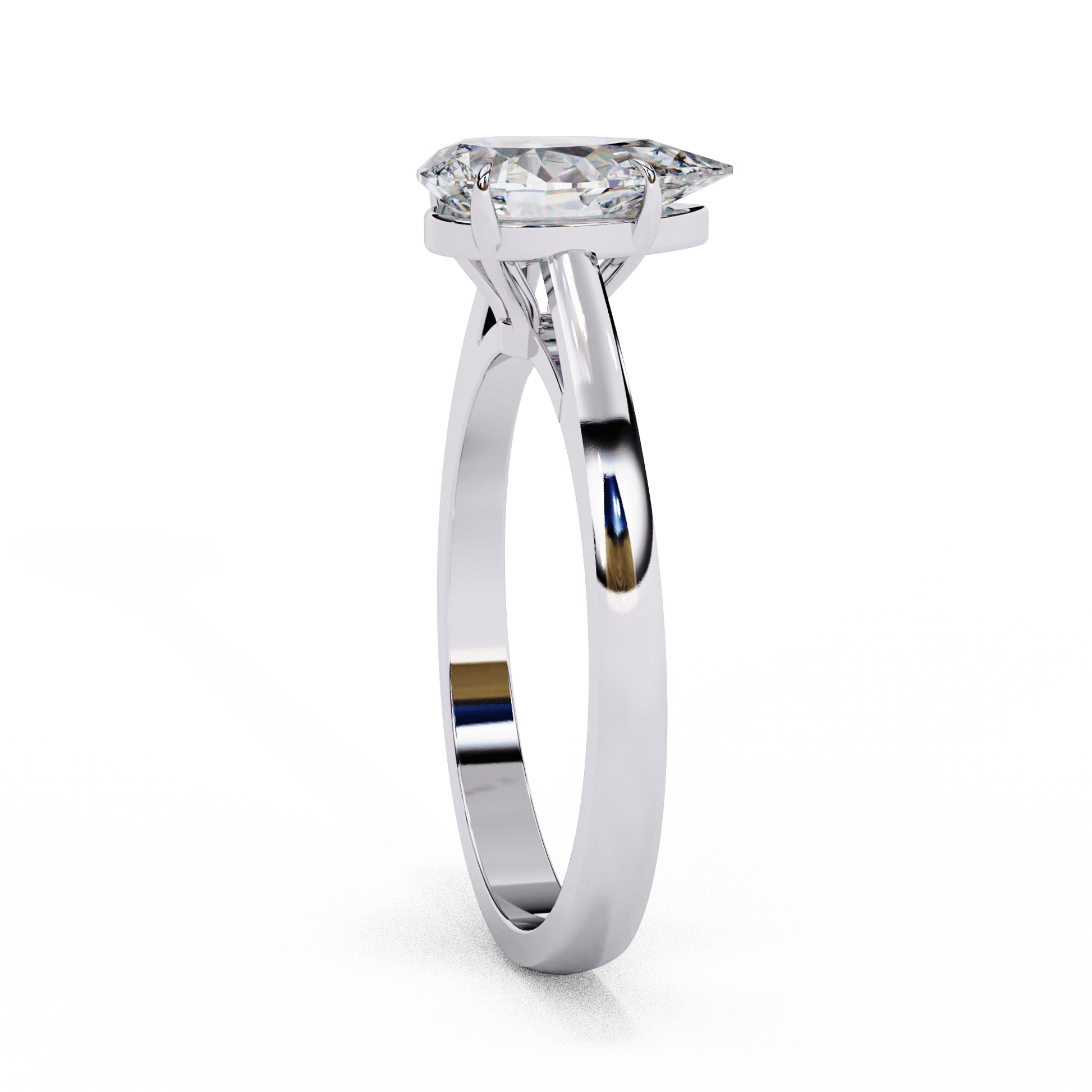 Tessa — Pear cut lab grown and natural diamond engagement ring — cathedral, solitaire — Carat House