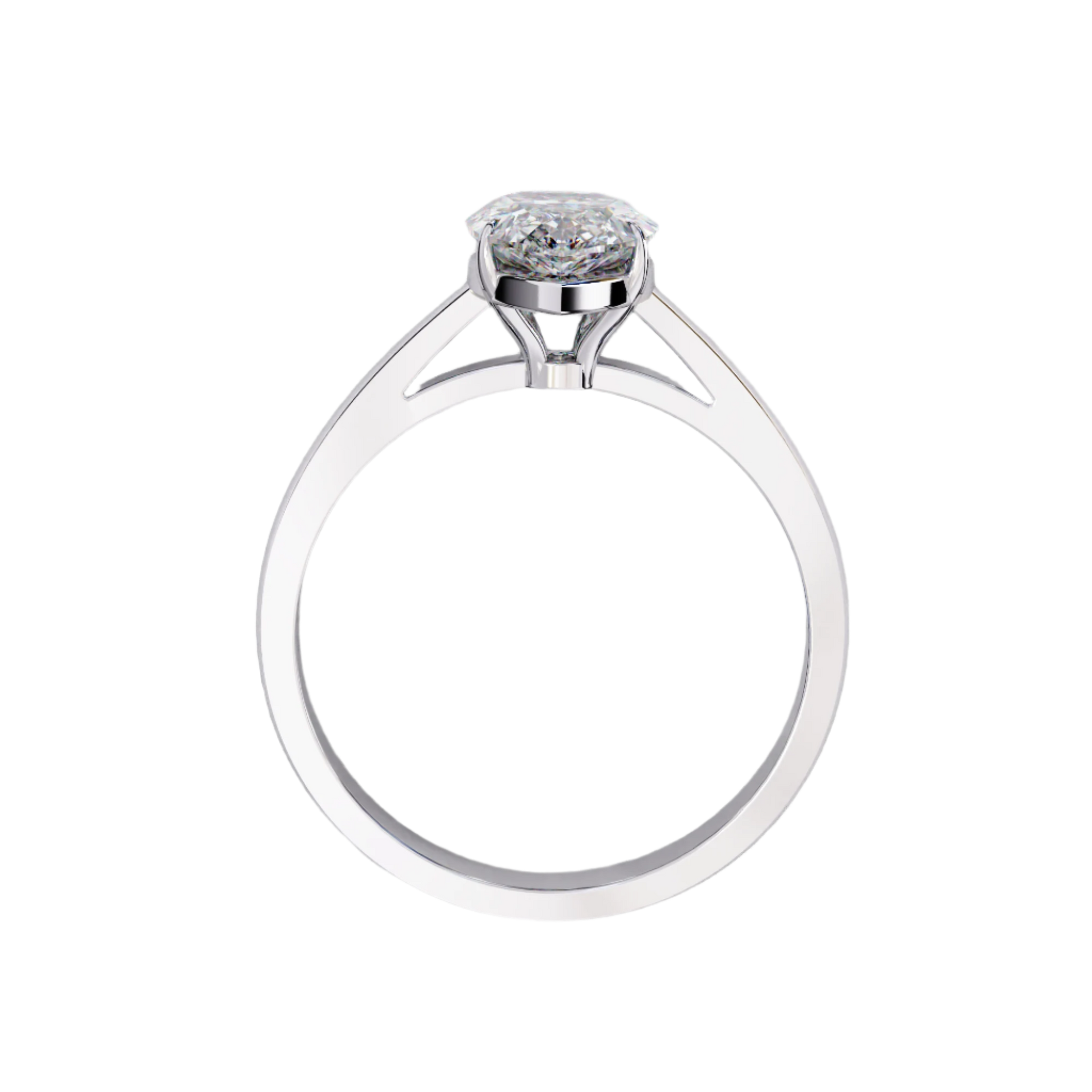 Tessa — Pear cut lab grown and natural diamond engagement ring — cathedral, solitaire — Carat House
