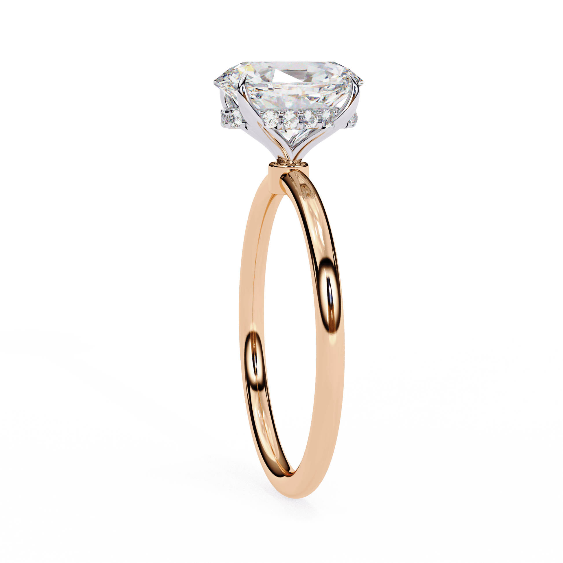 Verity — Oval cut lab grown and natural diamond engagement ring — hidden halo, solitaire — Carat House