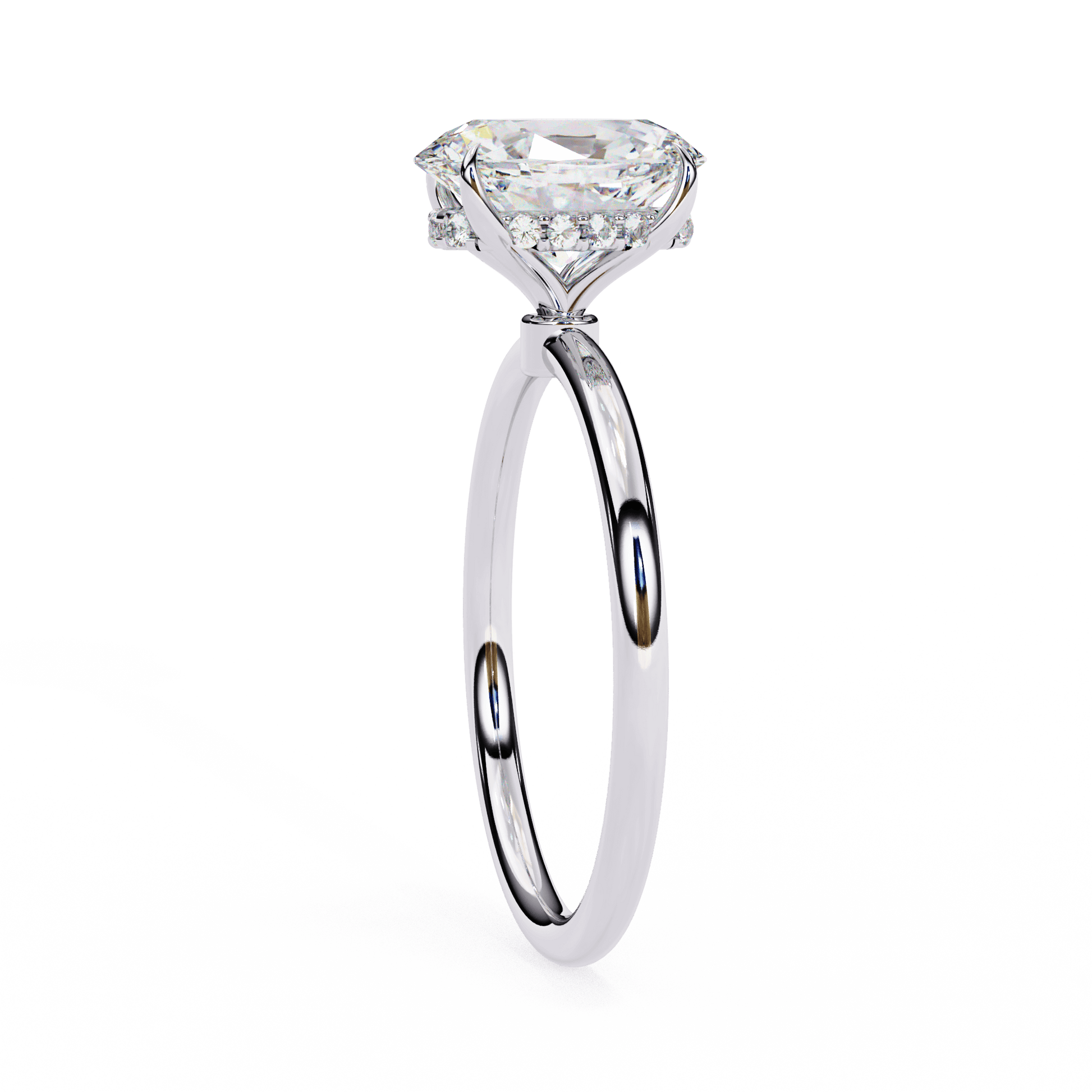 Verity — Oval cut lab grown and natural diamond engagement ring — hidden halo, solitaire — Carat House