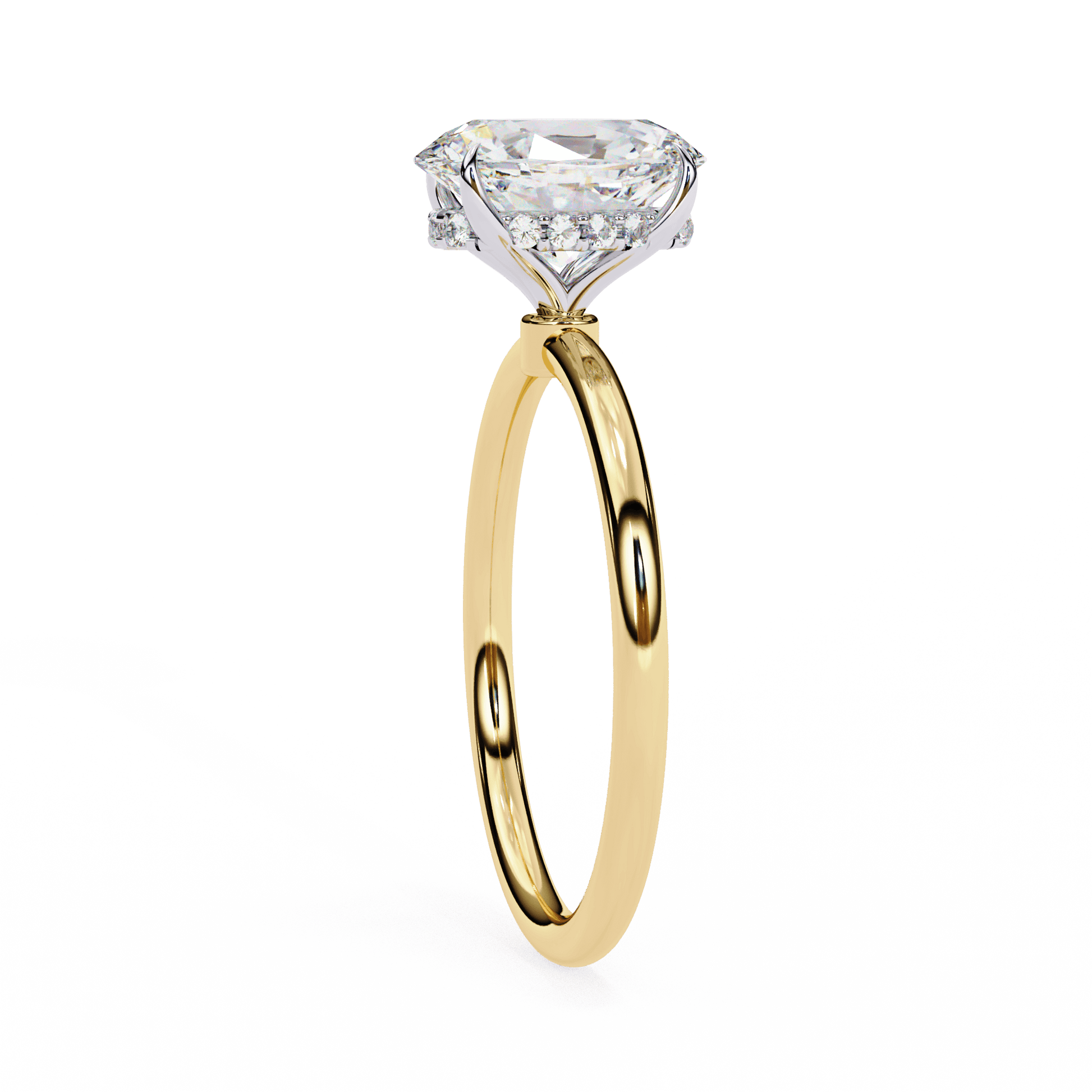 Verity — Oval cut lab grown and natural diamond engagement ring — hidden halo, solitaire — Carat House