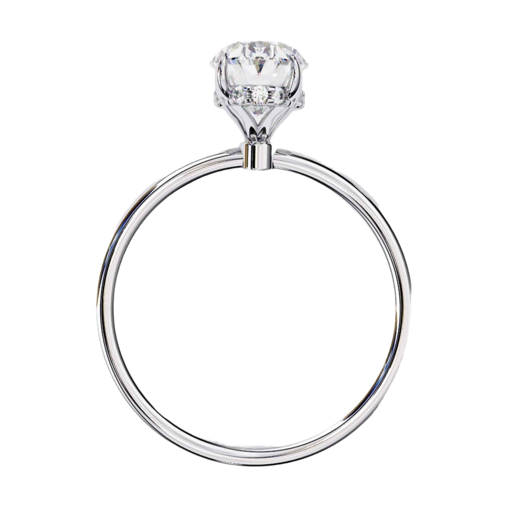 Verity — Oval cut lab grown and natural diamond engagement ring — hidden halo, solitaire — Carat House