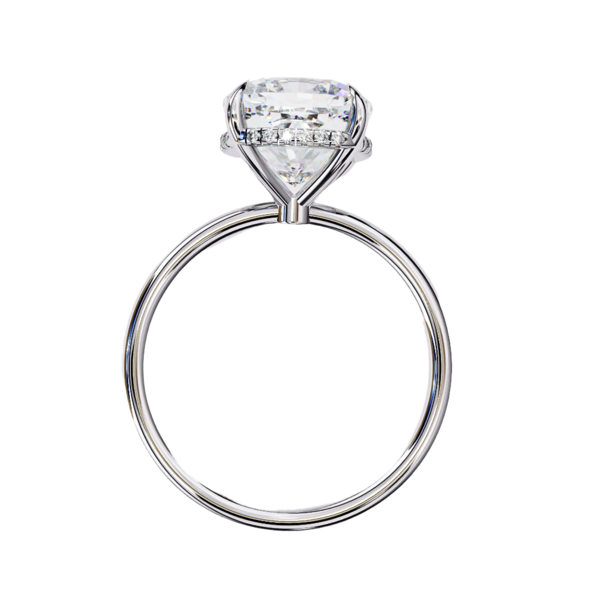 Valentina — Cushion cut lab grown and natural diamond engagement ring — hidden halo, solitaire — Carat House
