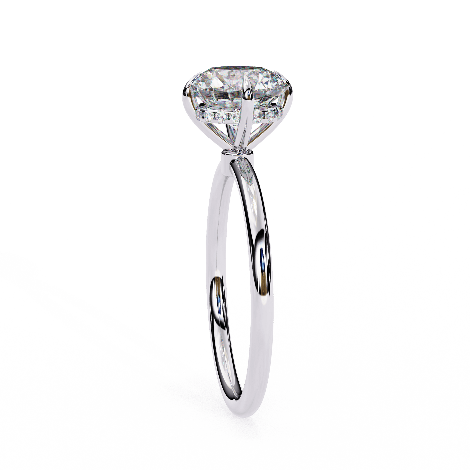 Sabrina — Round cut lab grown and natural diamond engagement ring — hidden halo, solitaire — Carat House