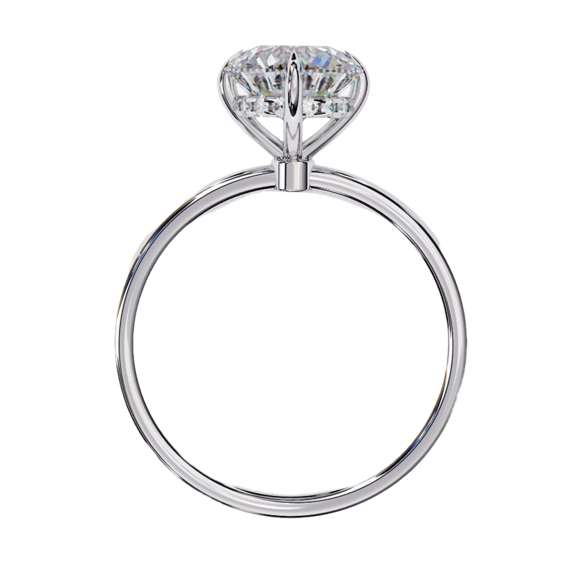 Sabrina — Round cut lab grown and natural diamond engagement ring — hidden halo, solitaire — Carat House