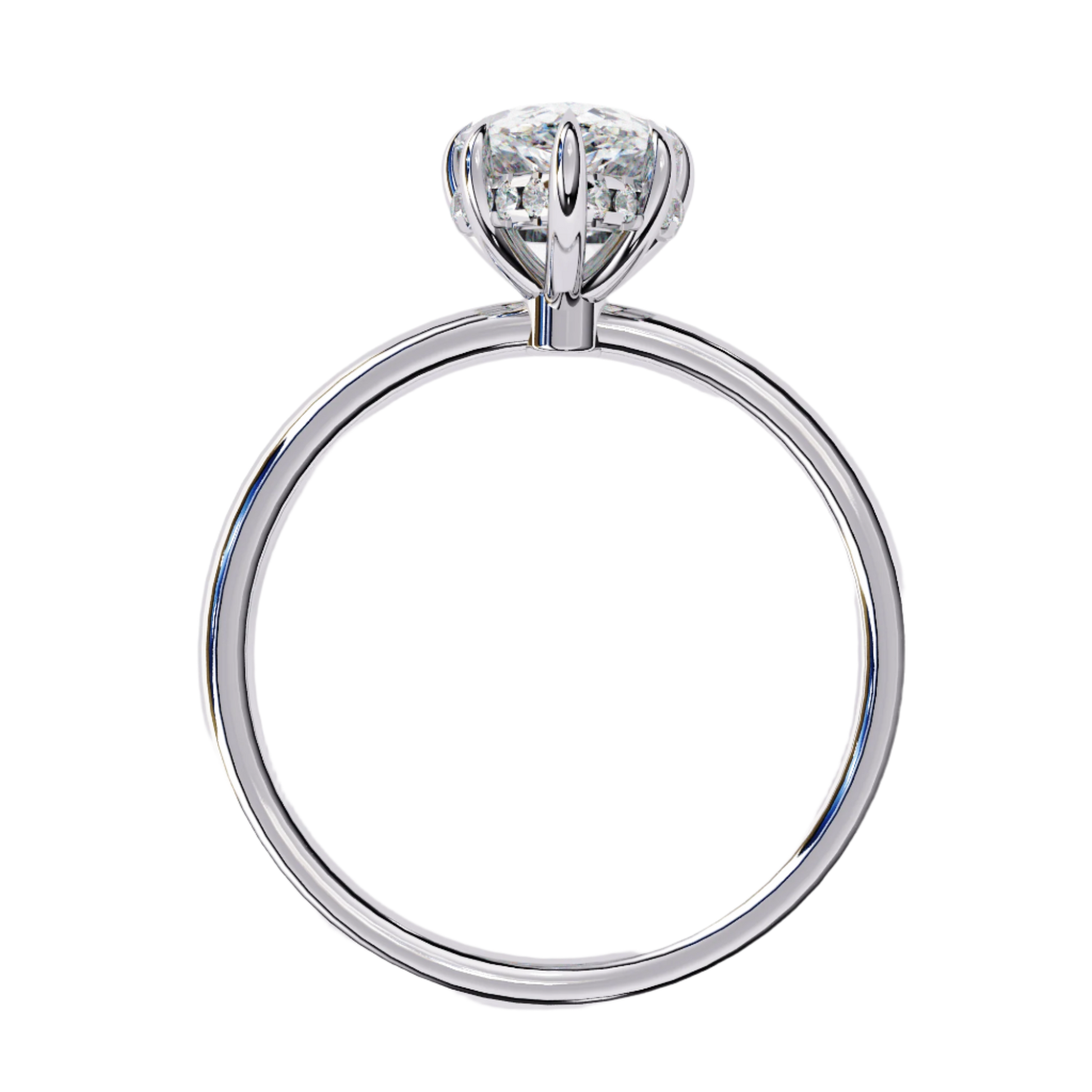 Rita — Pear cut lab grown and natural diamond engagement ring — hidden halo, solitaire — Carat House