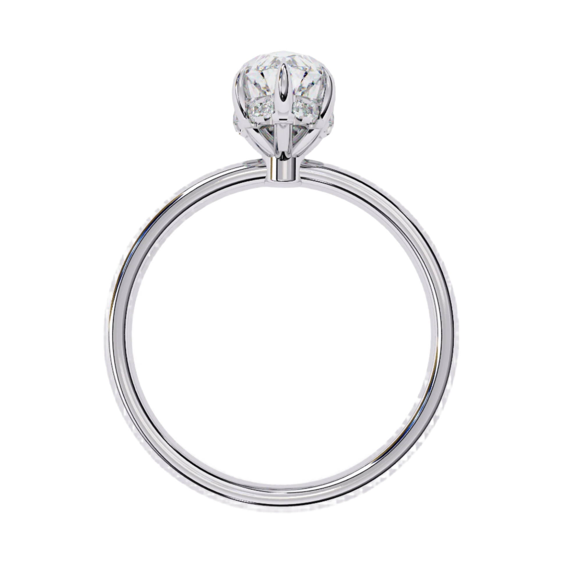 Nyla — Marquise cut lab grown and natural diamond engagement ring — hidden halo, solitaire — Carat House