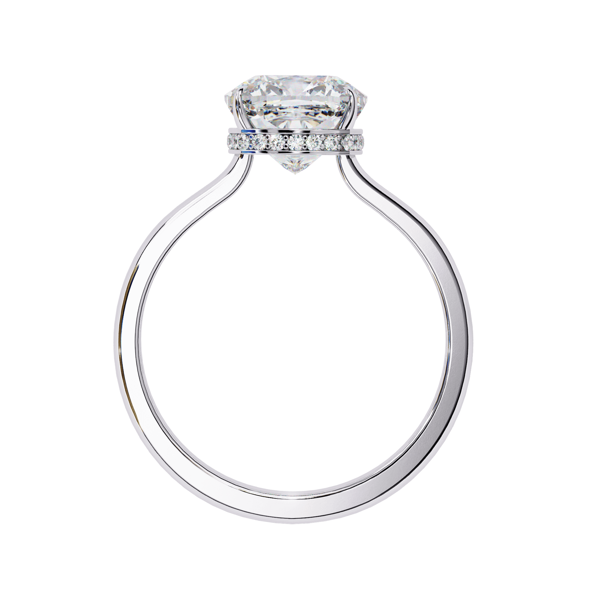 Helen — Cushion cut lab grown and natural diamond engagement ring — hidden halo, solitaire — Carat House