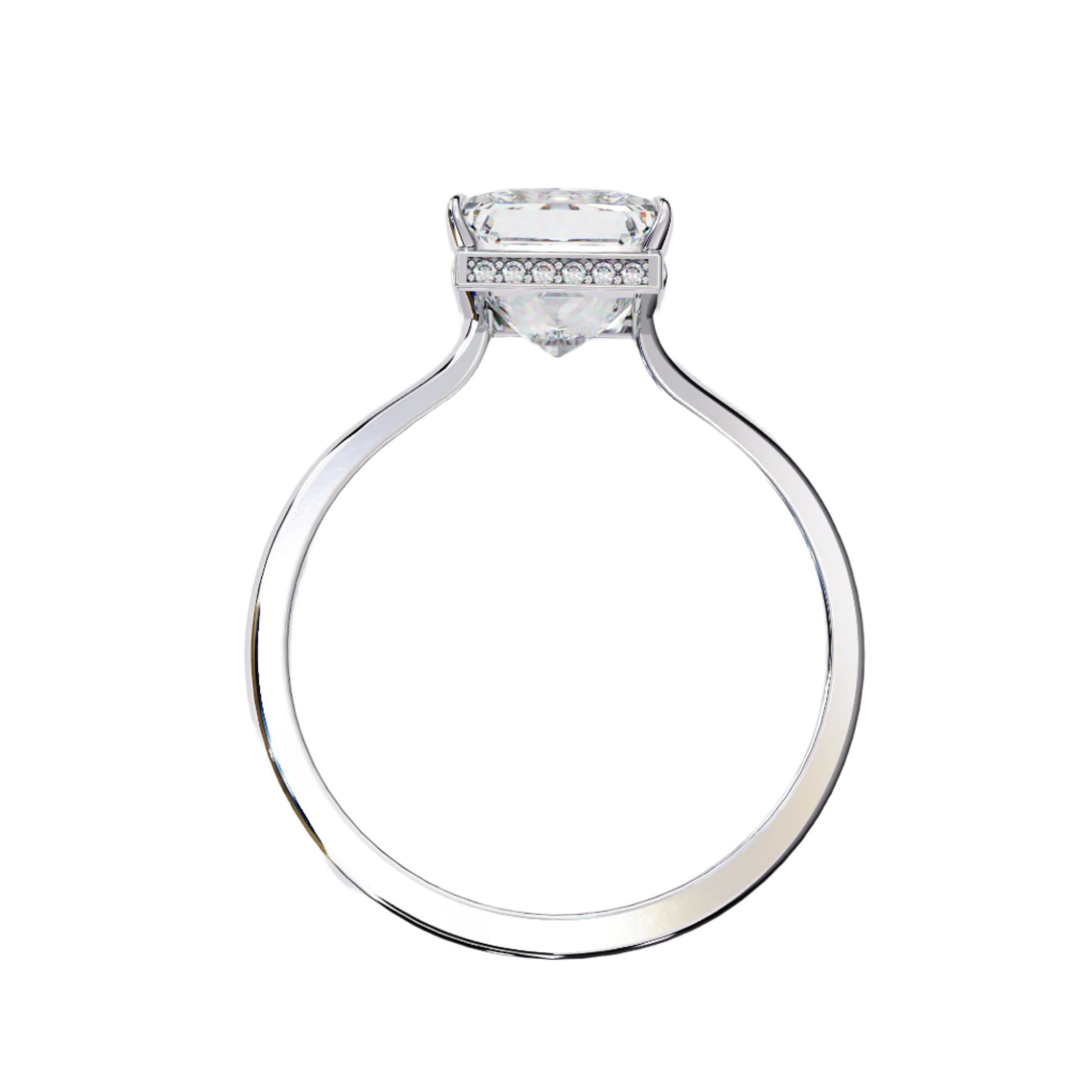 Chantel — Princess cut lab grown and natural diamond engagement ring — hidden halo, solitaire — Carat House