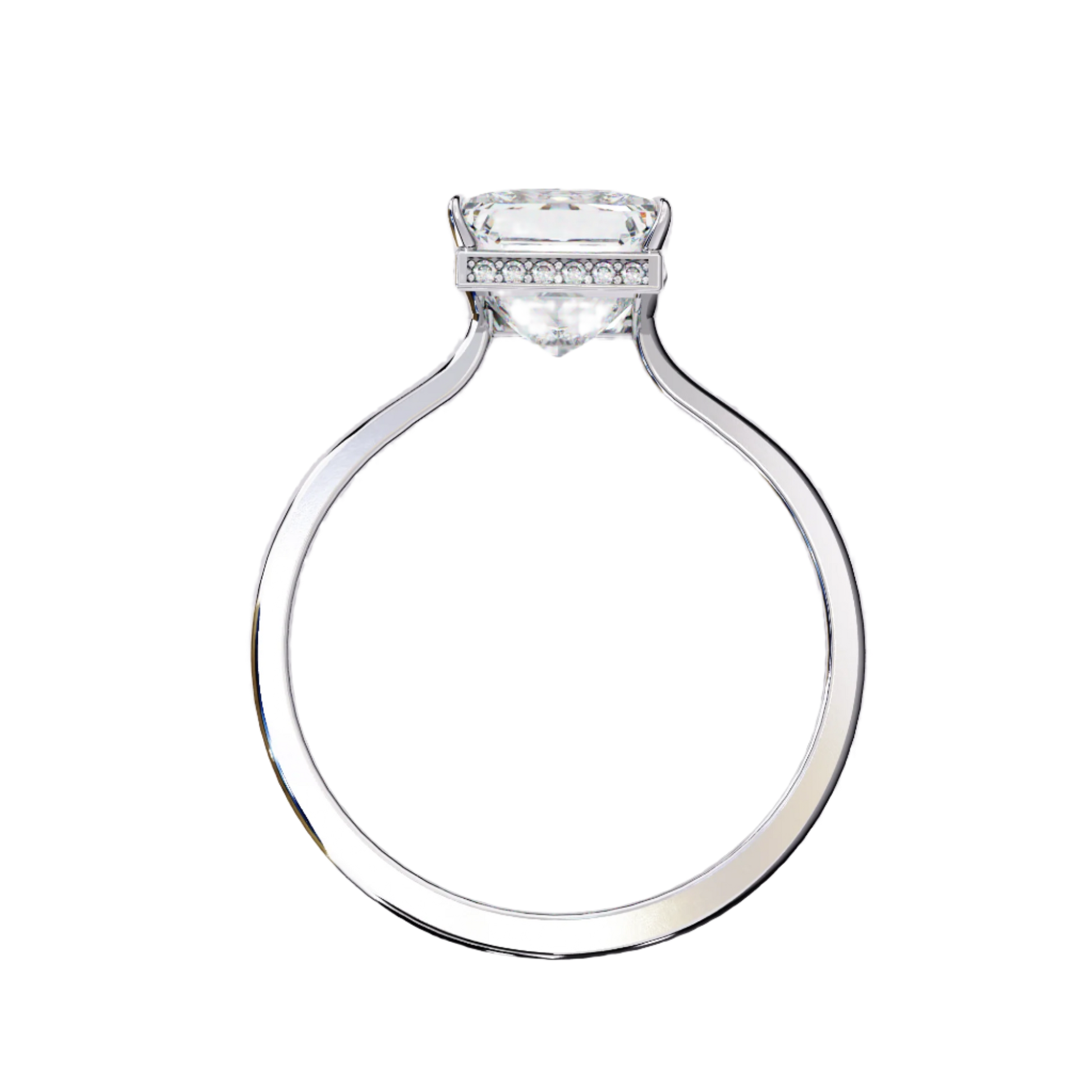 Caroline — Pear cut lab grown and natural diamond engagement ring — hidden halo, solitaire — Carat House