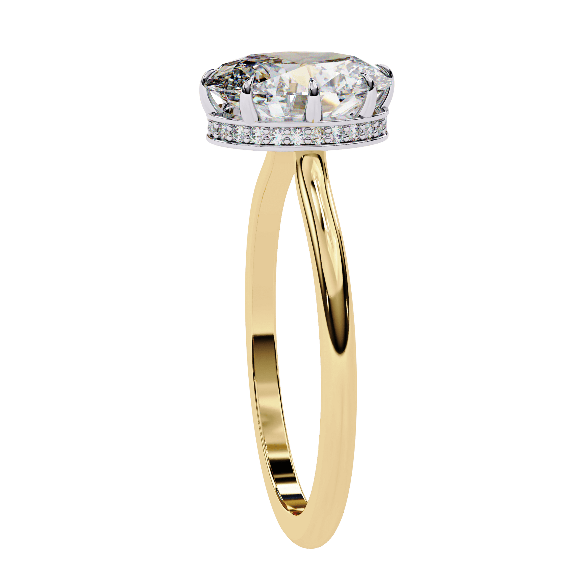 Diana — Oval cut lab grown and natural diamond engagement ring — hidden halo, solitaire — Carat House