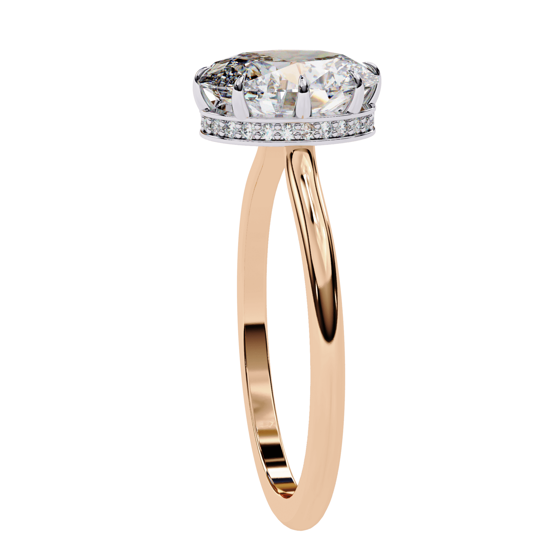 Diana — Oval cut lab grown and natural diamond engagement ring — hidden halo, solitaire — Carat House