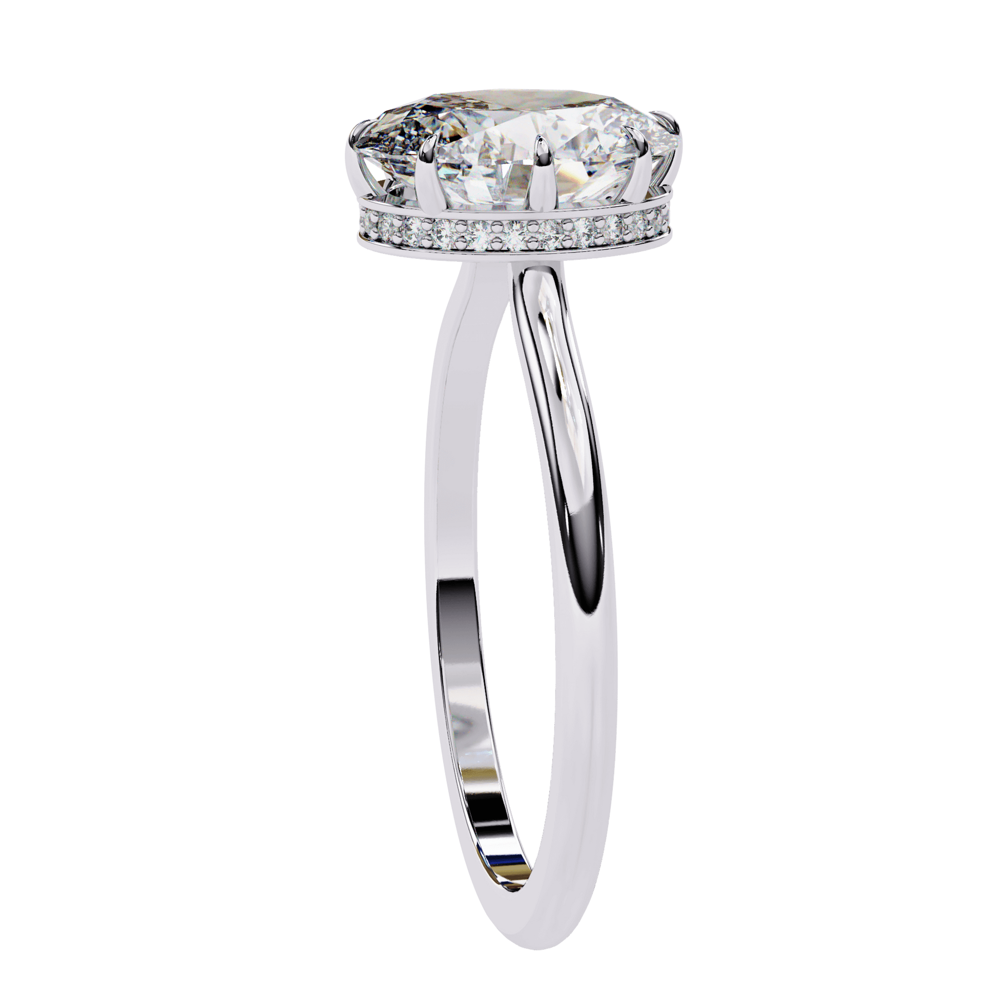 Diana — Oval cut lab grown and natural diamond engagement ring — hidden halo, solitaire — Carat House