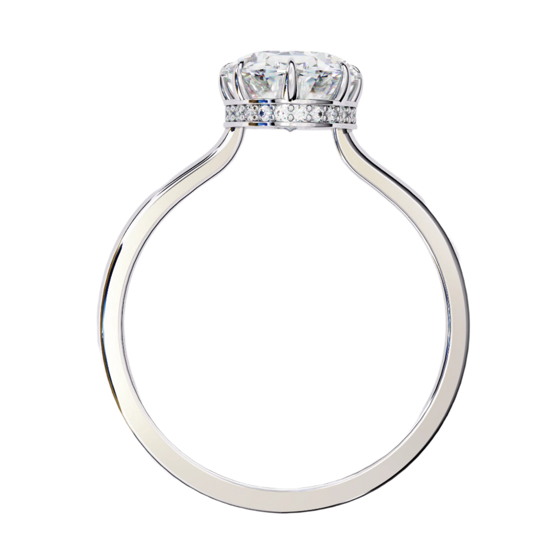 Diana — Oval cut lab grown and natural diamond engagement ring — hidden halo, solitaire — Carat House