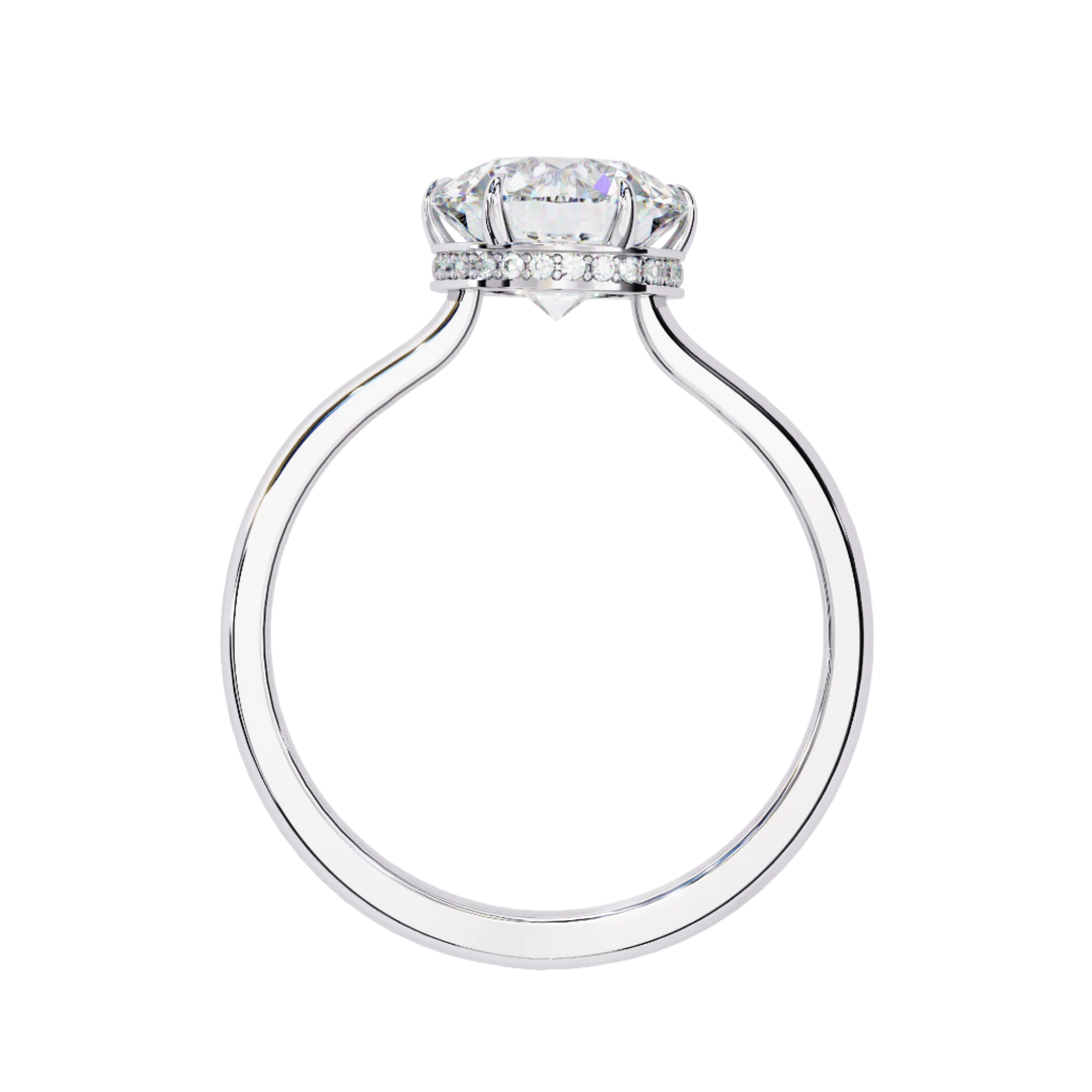 Aurora — Round cut lab grown and natural diamond engagement ring — hidden halo, solitaire — Carat House