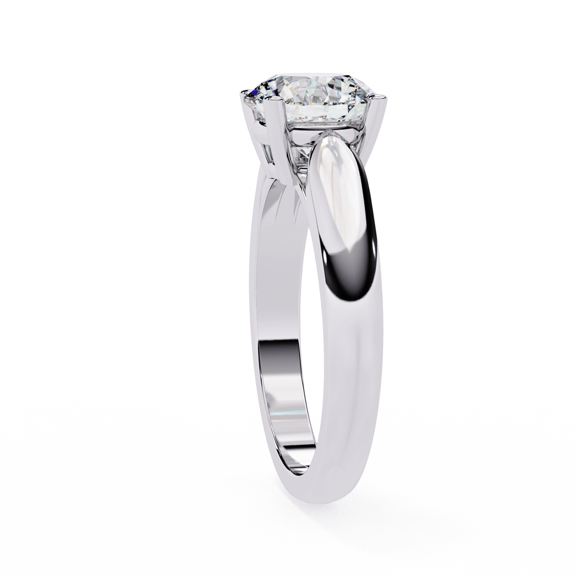 Selina — Round cut lab grown and natural diamond engagement ring — cathedral, solitaire — Carat House