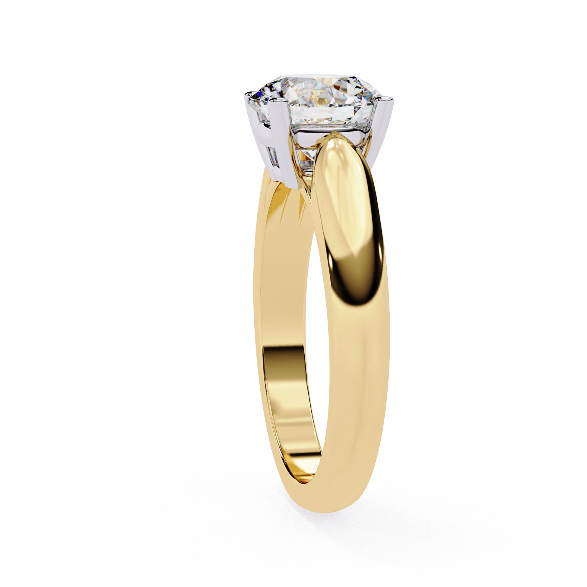 Selina — Round cut lab grown and natural diamond engagement ring — cathedral, solitaire — Carat House