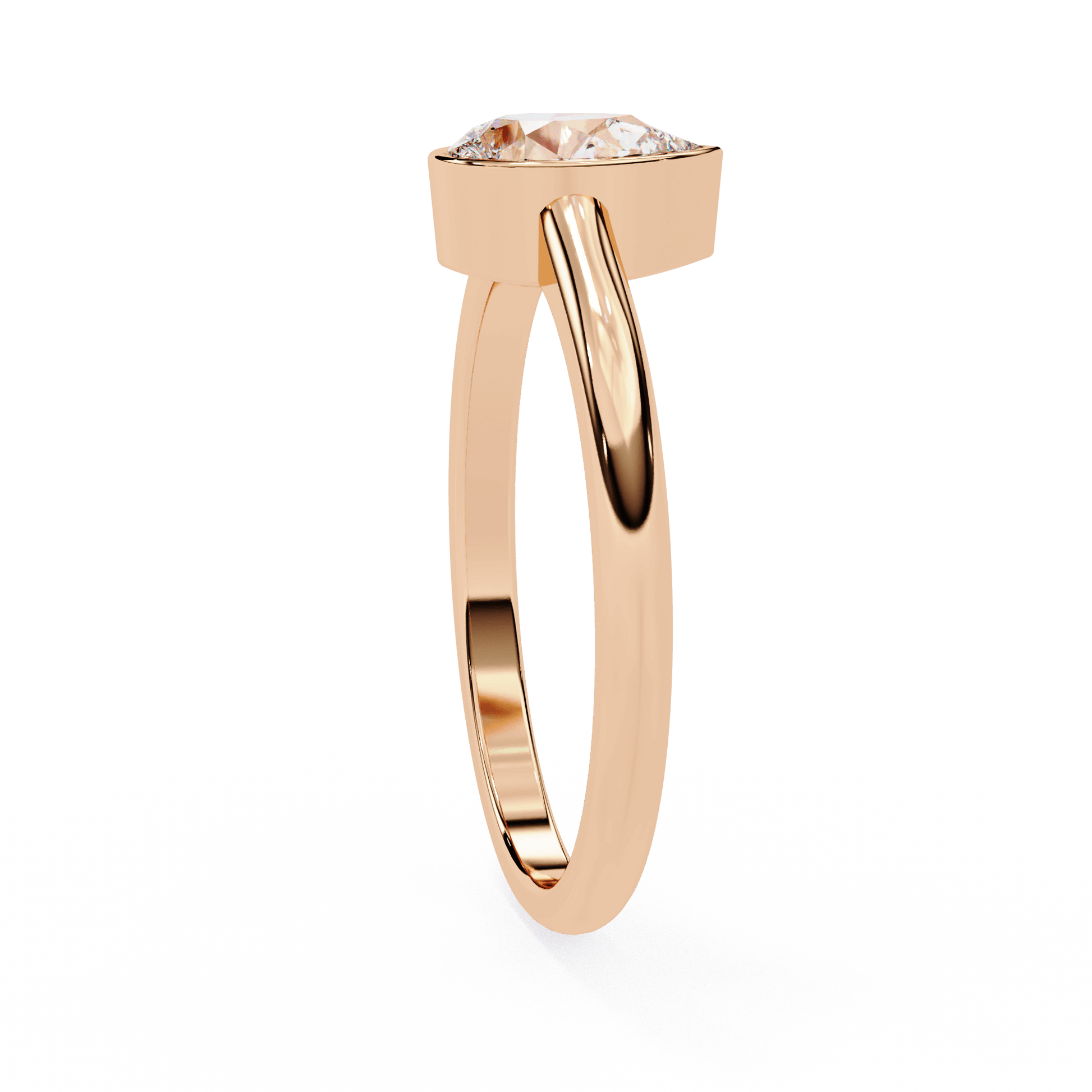Hanna — Pear cut lab grown and natural diamond engagement ring — bezel, solitaire — Carat House