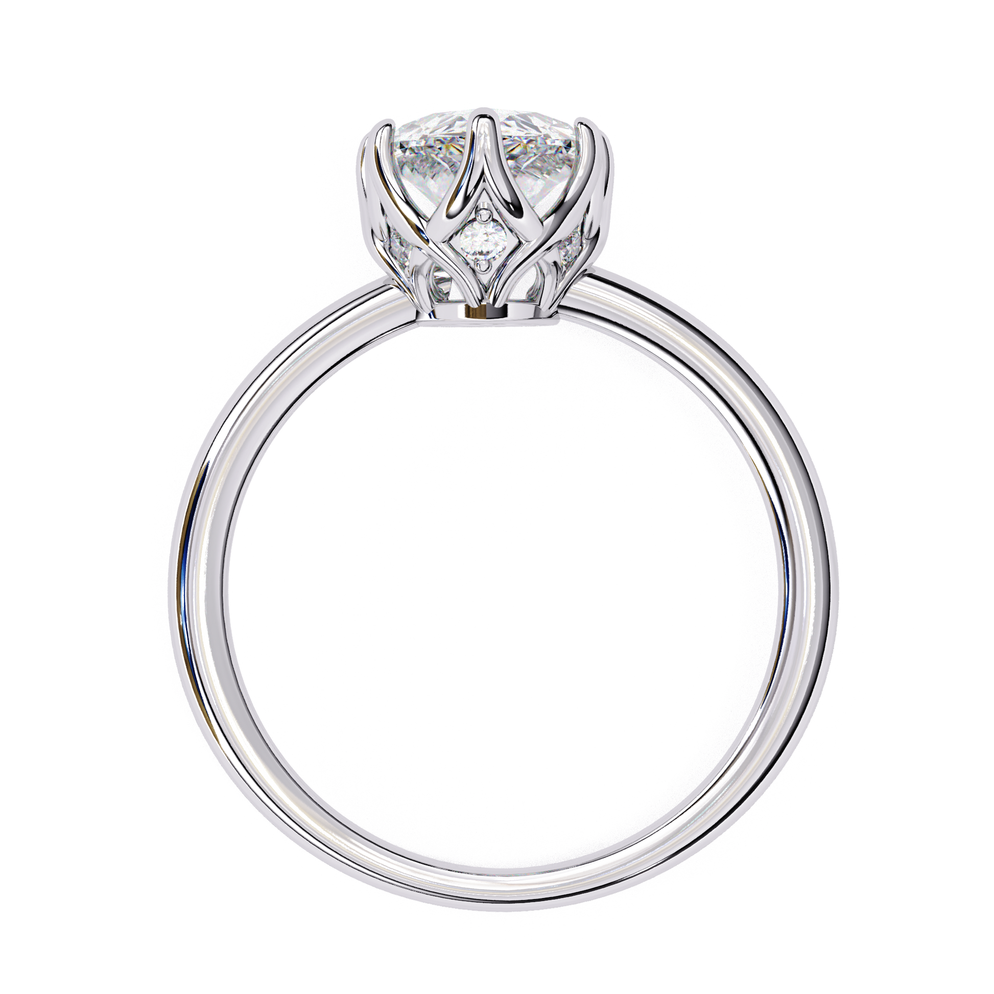 Odette — Marquise cut lab grown and natural diamond engagement ring, tulip basket — Carat House