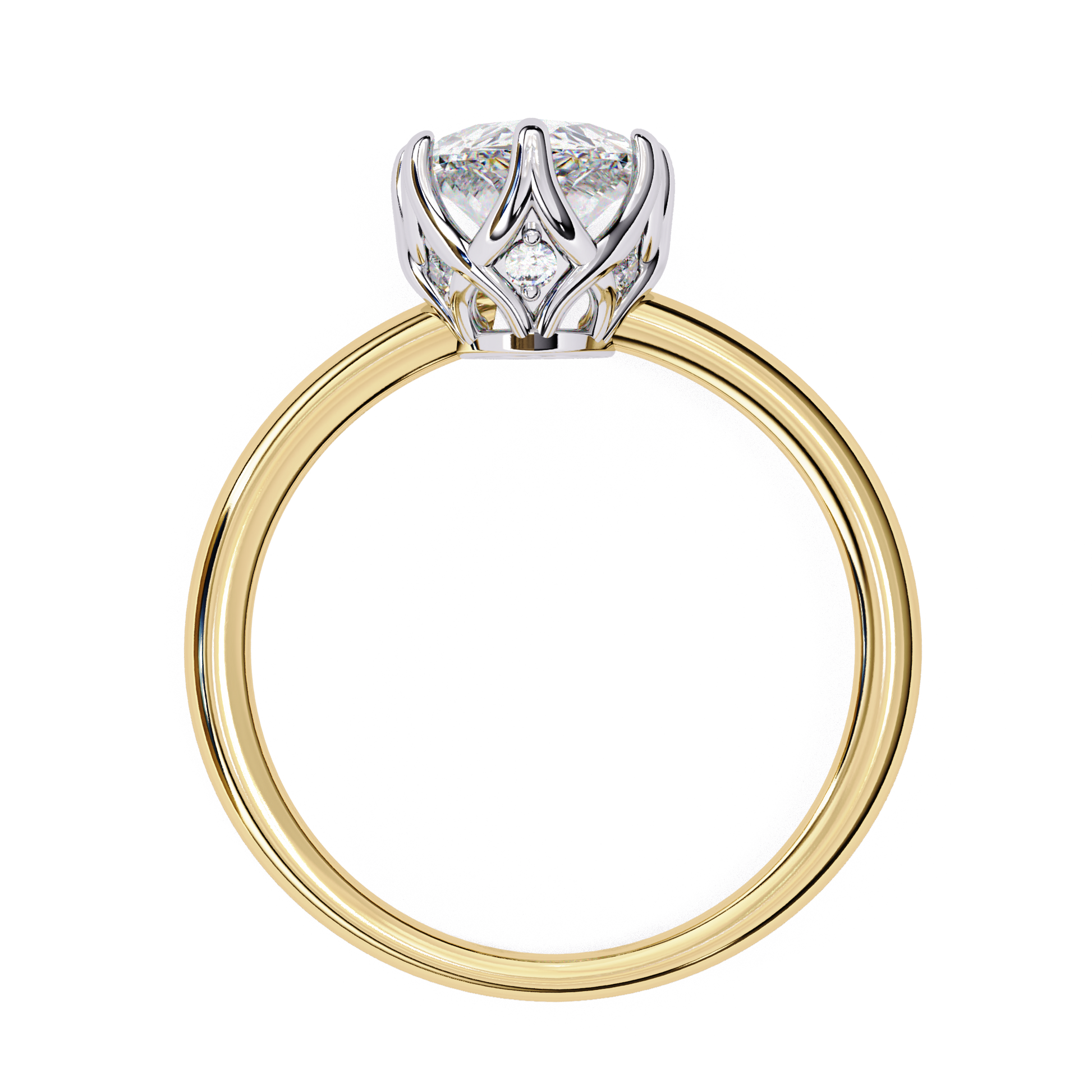 Odette — Marquise cut lab grown and natural diamond engagement ring, tulip basket — Carat House