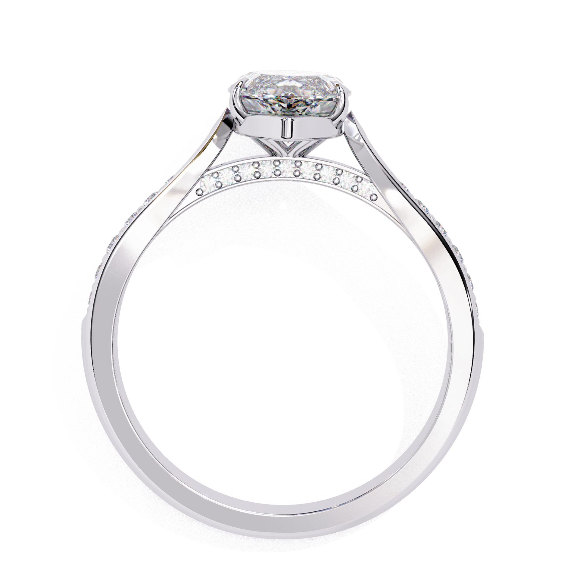 Elegant Bella diamond ring by Carat House Dubai featuring a sparkling center stone and intricate band design.