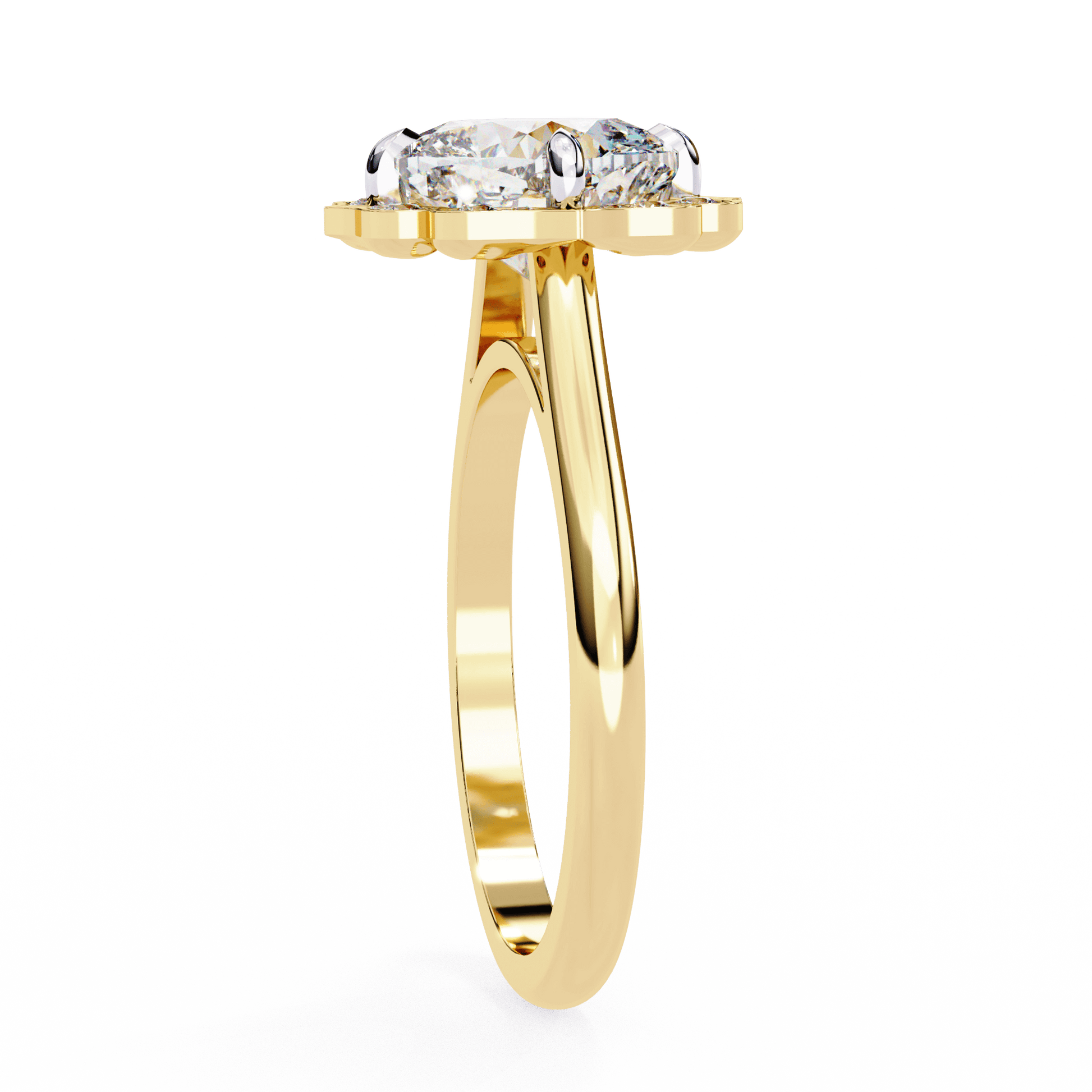 Mariah — Cushion cut lab grown and natural diamond engagement ring — halo, cathedral, vintage — Carat House