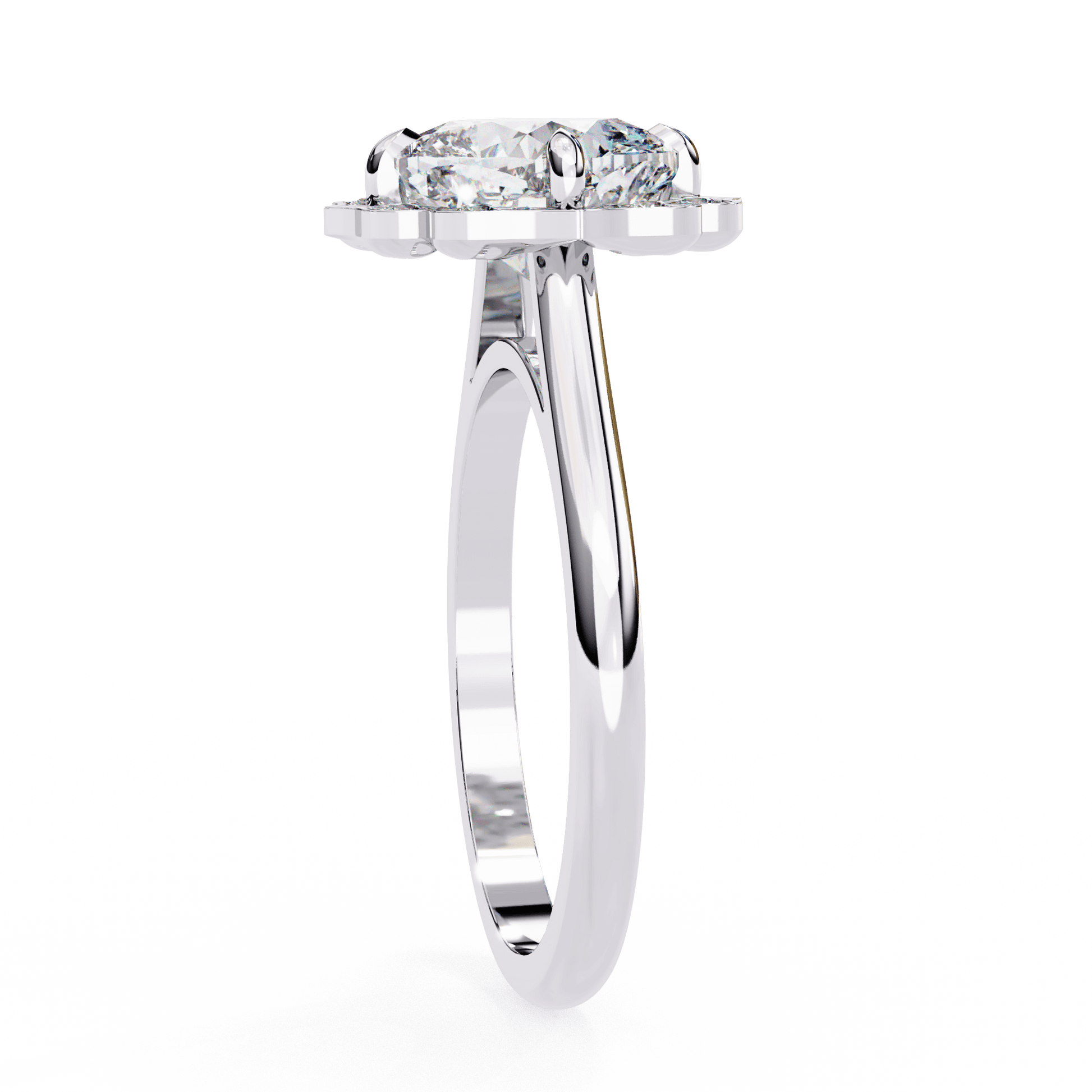 Mariah — Cushion cut lab grown and natural diamond engagement ring — halo, cathedral, vintage — Carat House