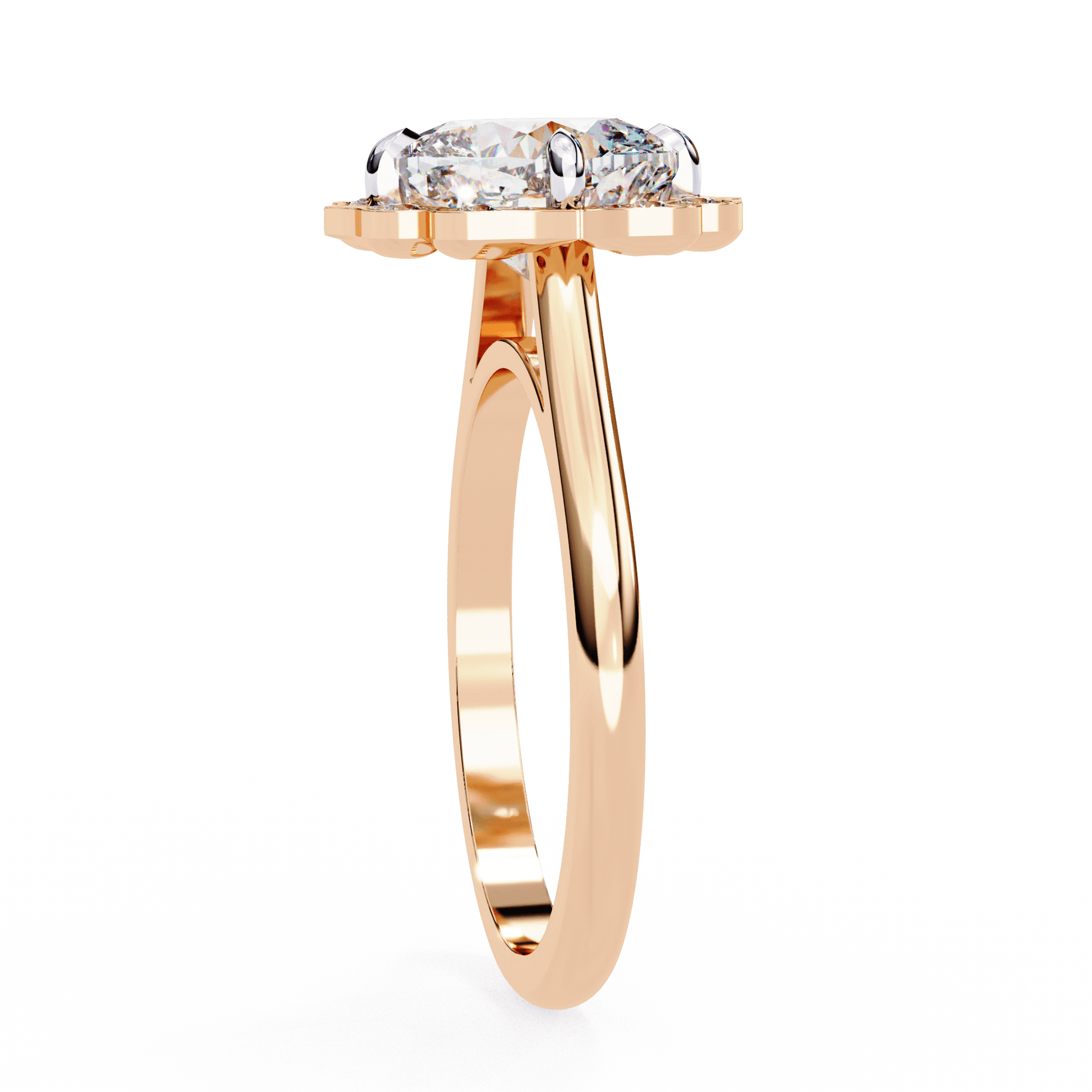 Mariah — Cushion cut lab grown and natural diamond engagement ring — halo, cathedral, vintage — Carat House