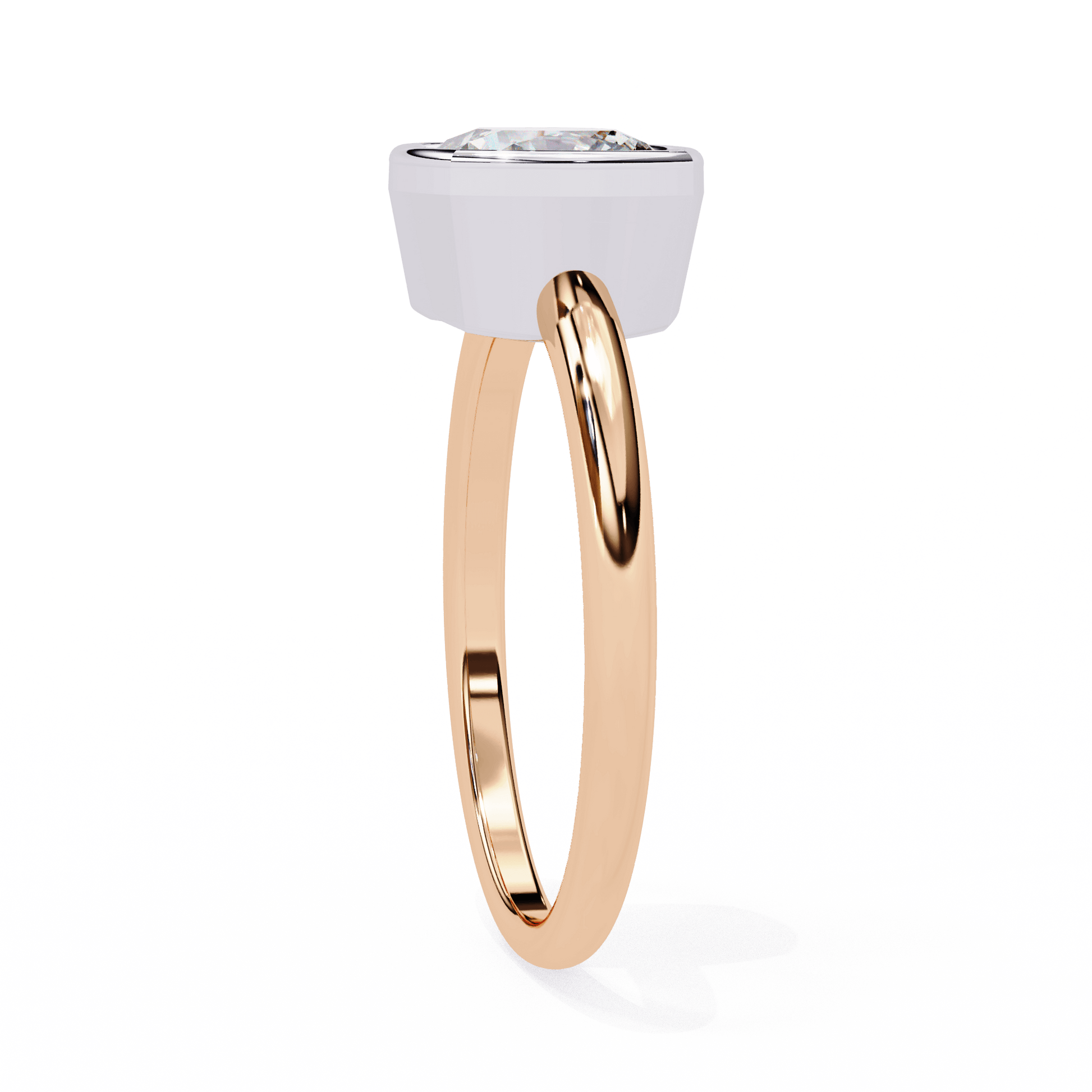 Luna — Cushion cut lab grown and natural diamond engagement ring — bezel — Carat House