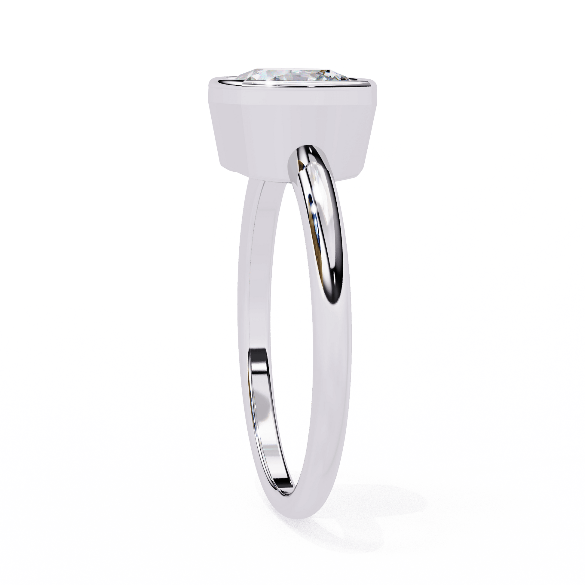 Luna — Cushion cut lab grown and natural diamond engagement ring — bezel — Carat House