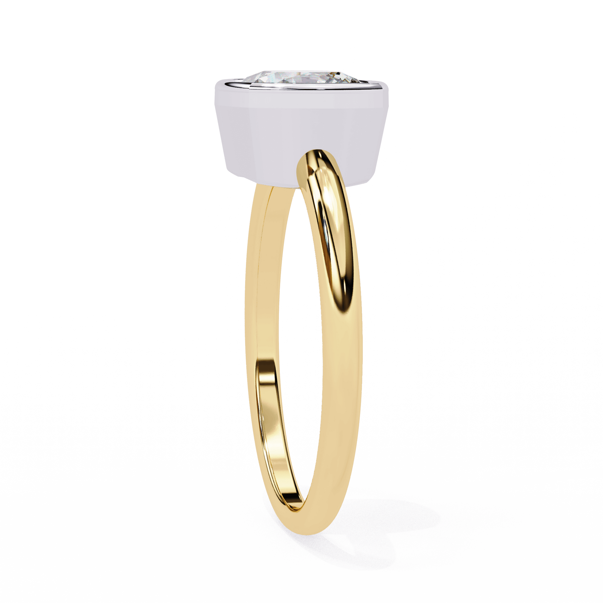 Luna — Cushion cut lab grown and natural diamond engagement ring — bezel — Carat House