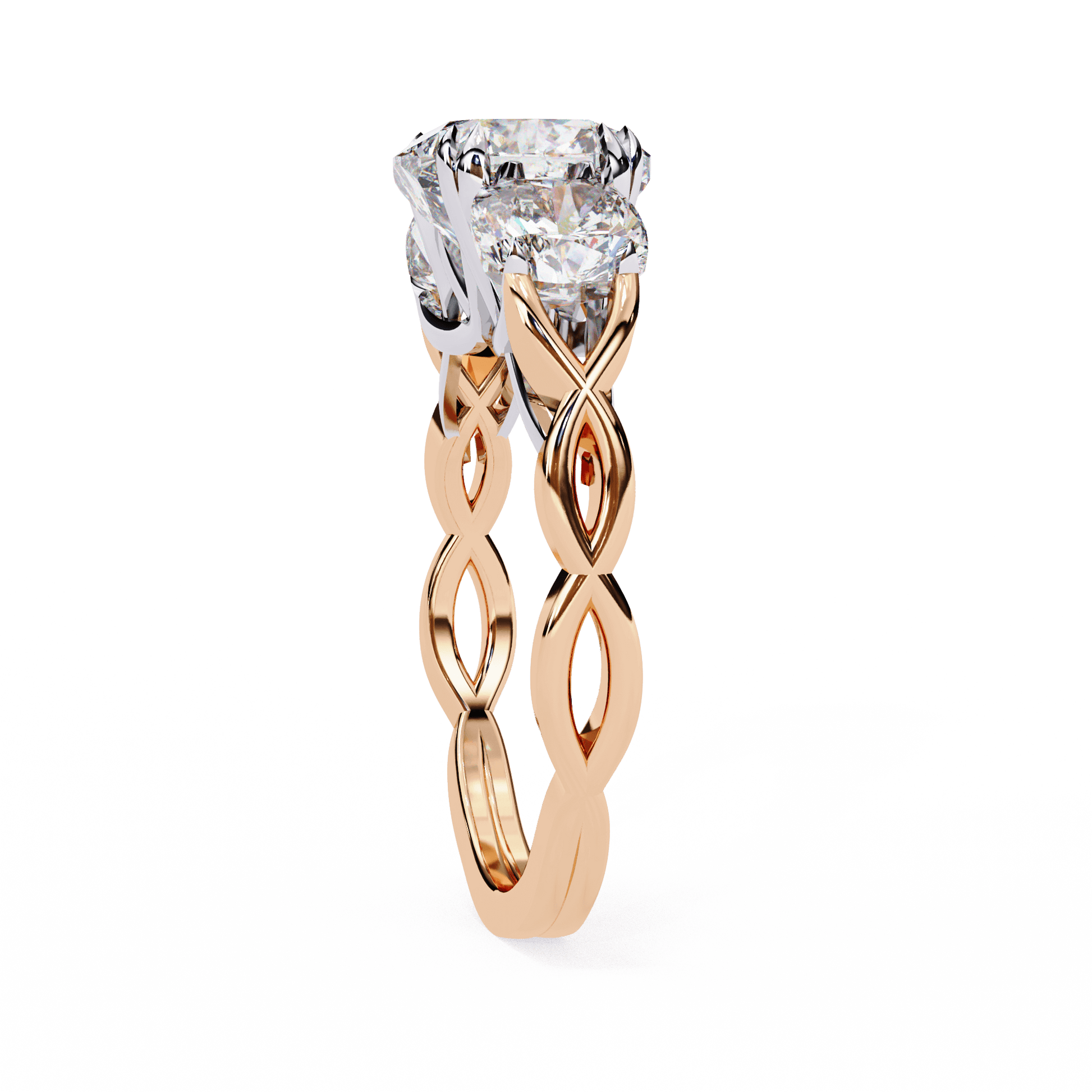 Liana — Oval cut lab grown and natural diamond engagement ring — hidden halo, halo, pavé band — Carat House