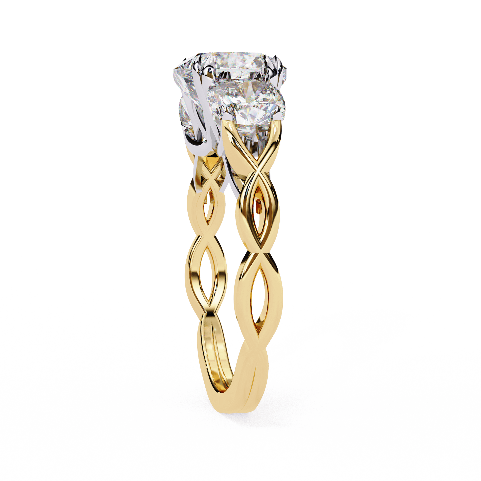 Liana — Oval cut lab grown and natural diamond engagement ring — hidden halo, halo, pavé band — Carat House
