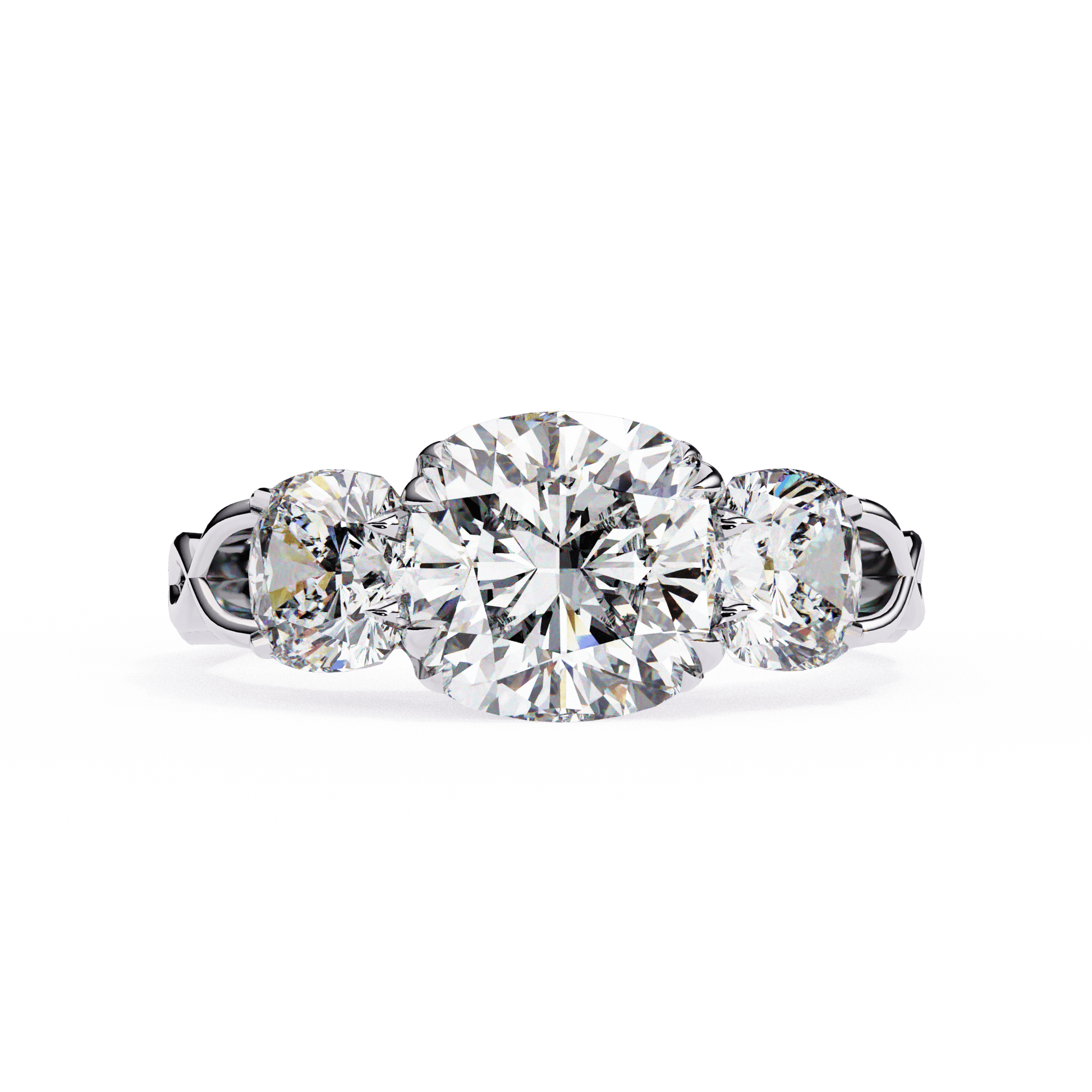Liana — Oval cut lab grown and natural diamond engagement ring — hidden halo, halo, pavé band — 18k white gold and platinum — Carat House